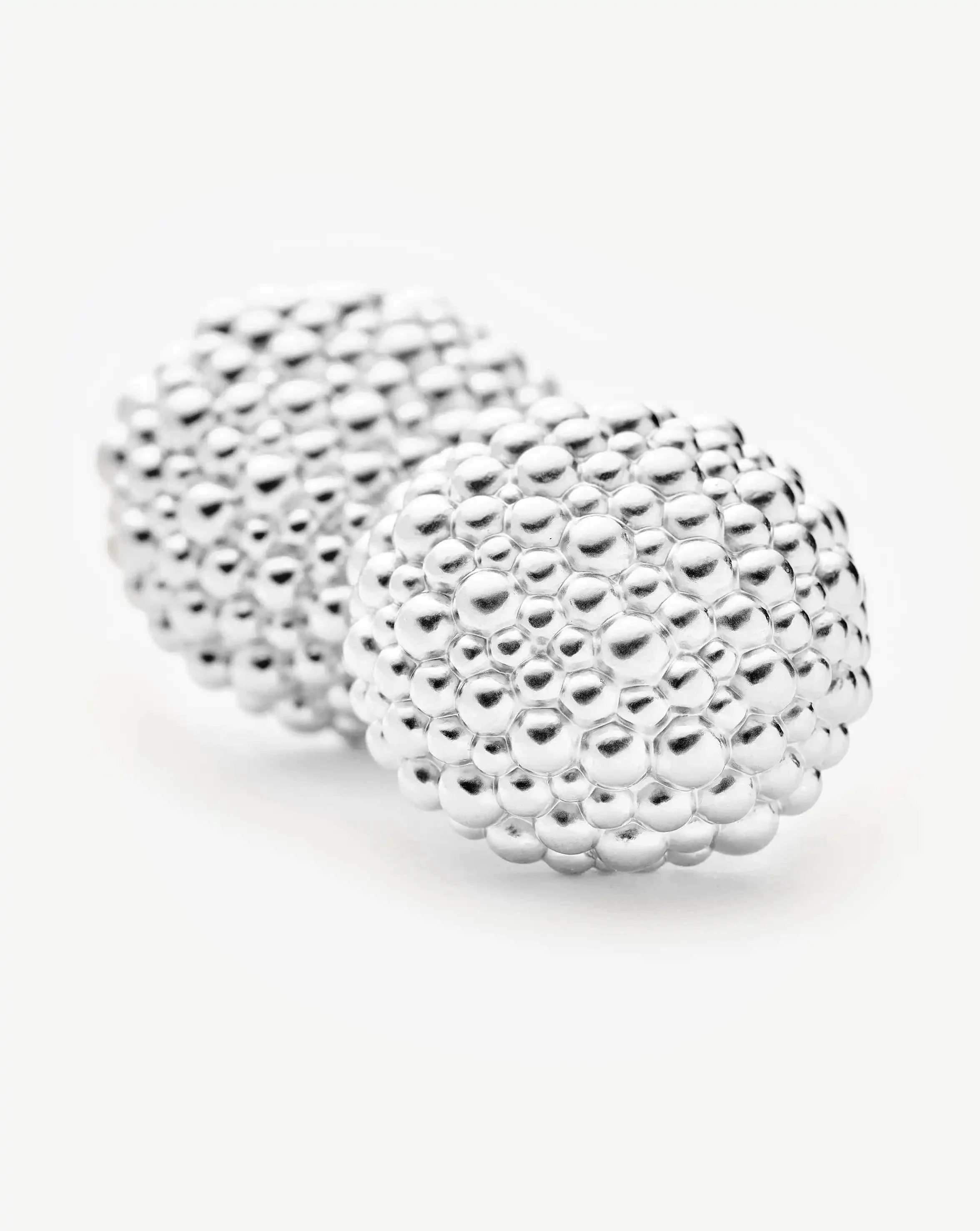 Baya Dome Stud Earrings | Silver Plated - Image 5