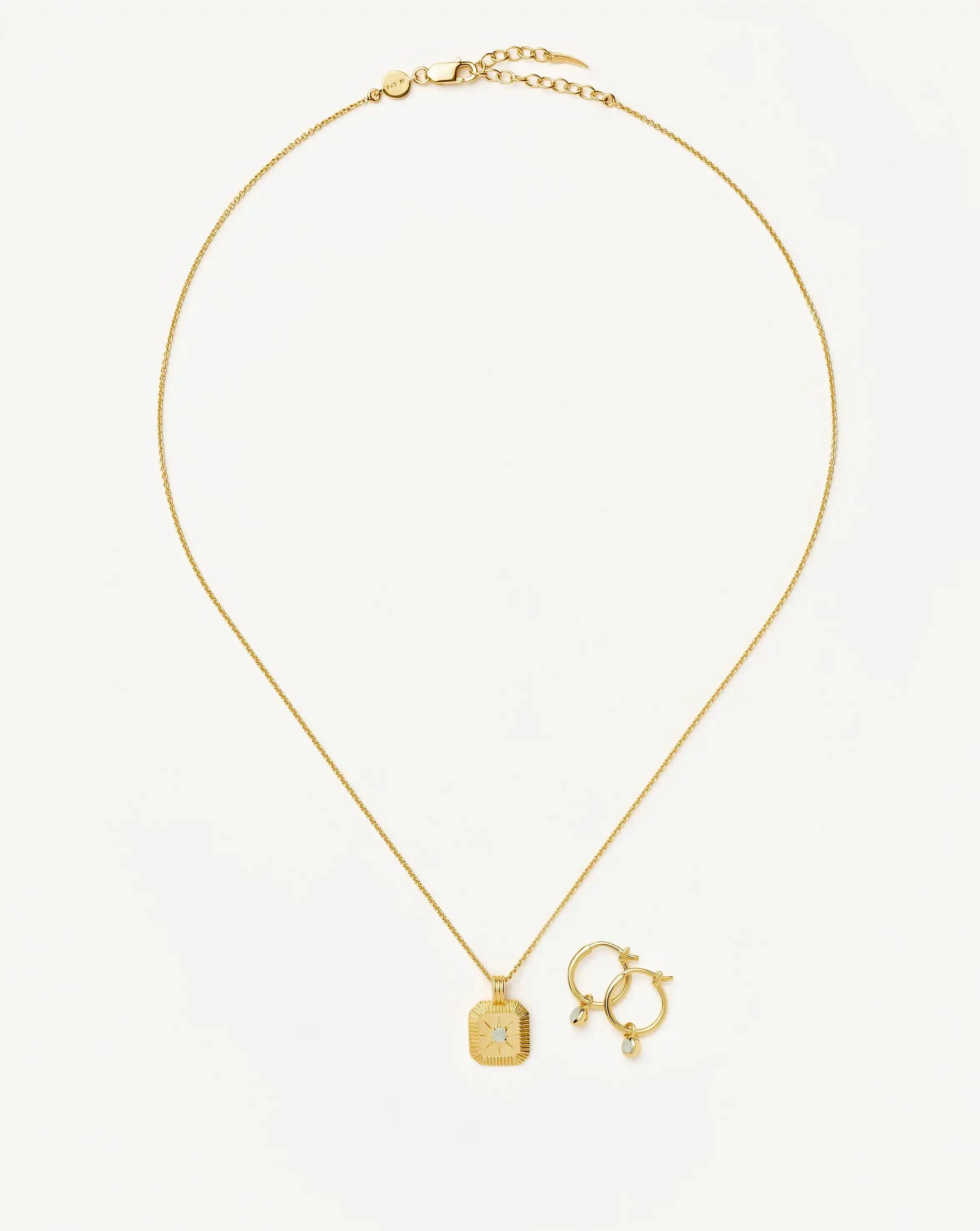 Birthstone Necklace & Charm Earrings Set | 18k Gold Vermeil - Image 6