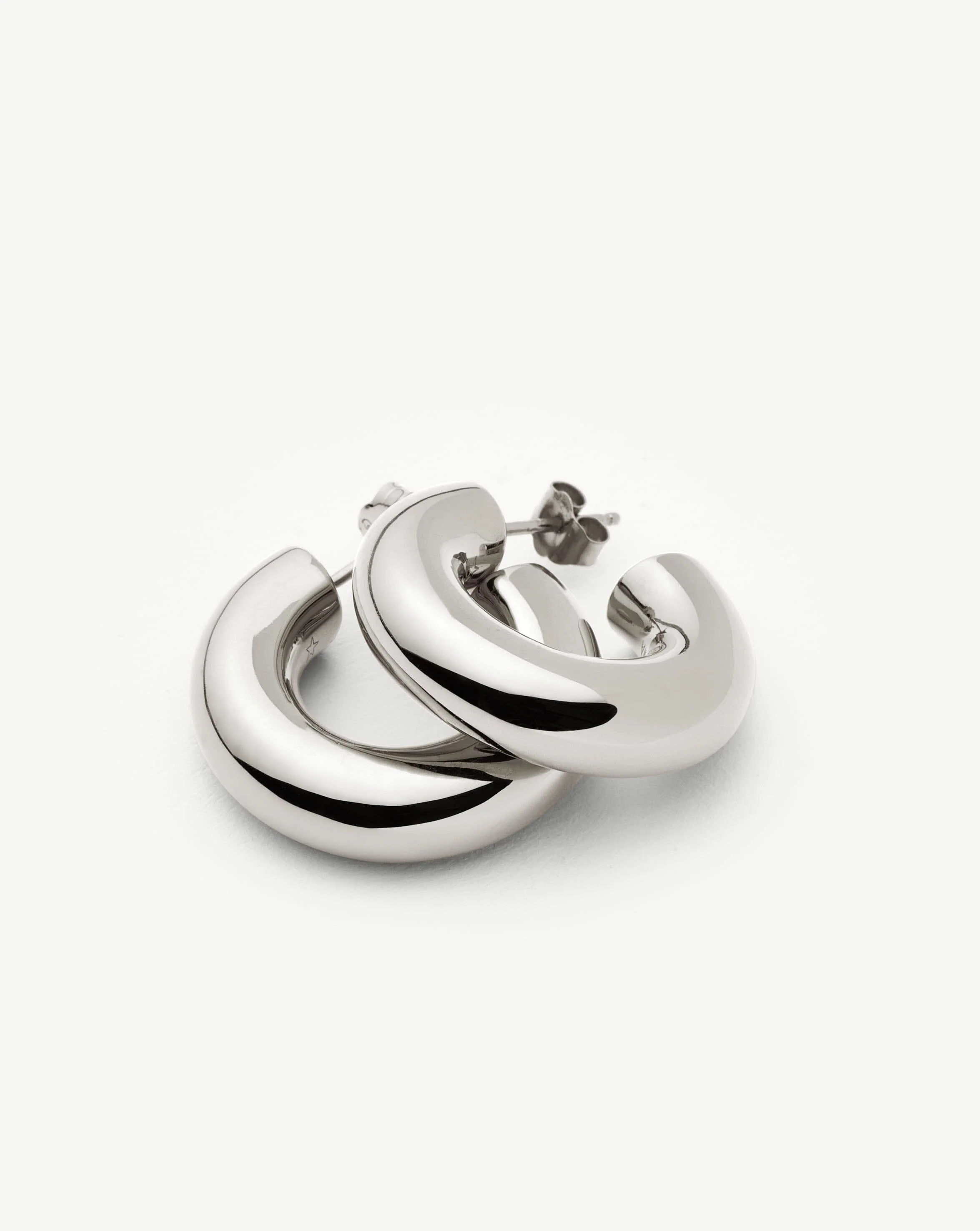 Chubby Medium Hoop Earrings | Sterling Silver - Image 5