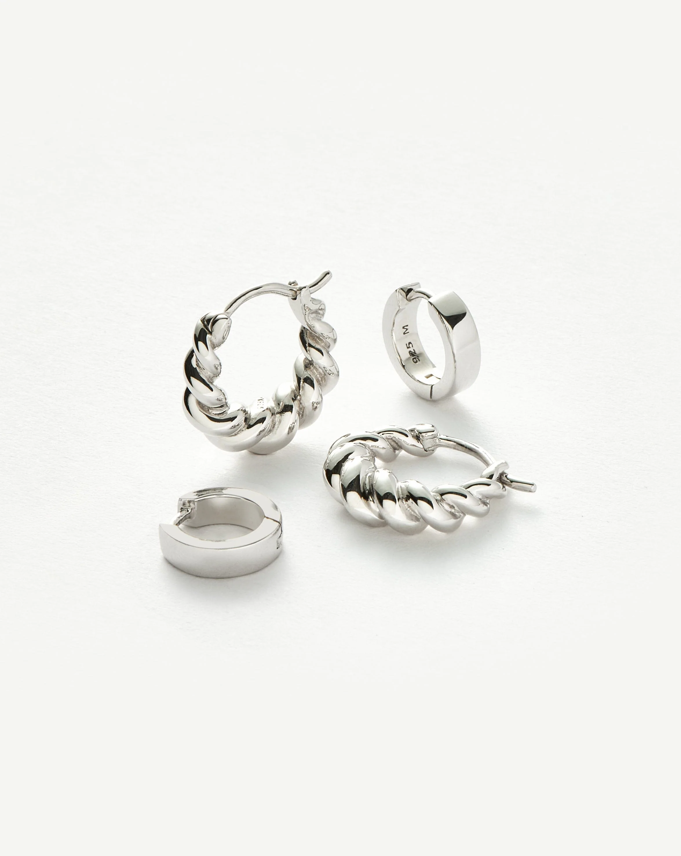 Chubby & Tidal Mini Hoop Earring Set - Image 4