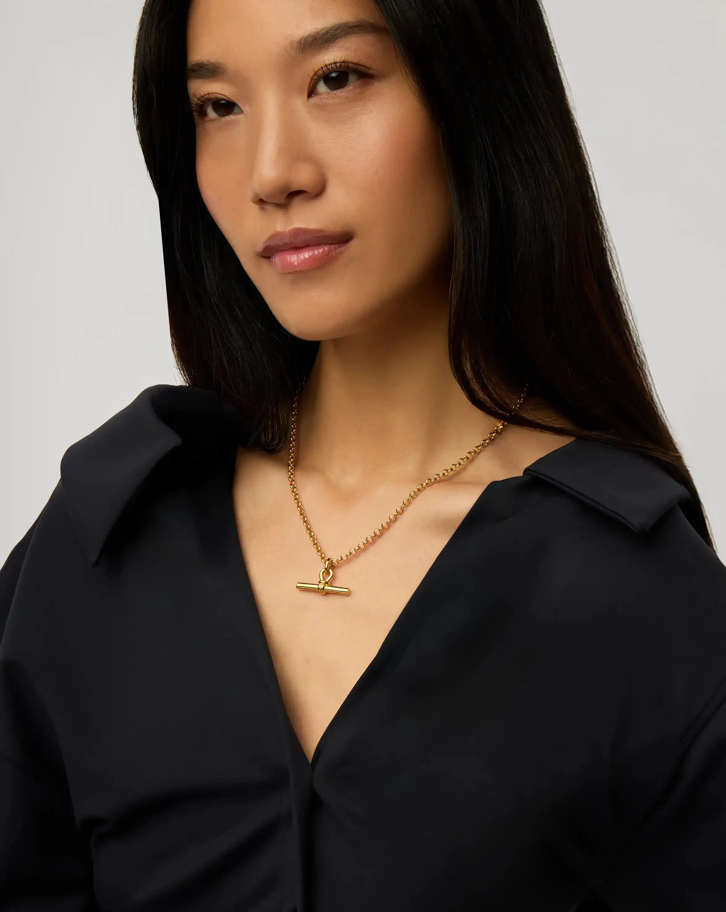 Chunky T-Bar Chain Necklace | 18k Gold Plated - Image 6