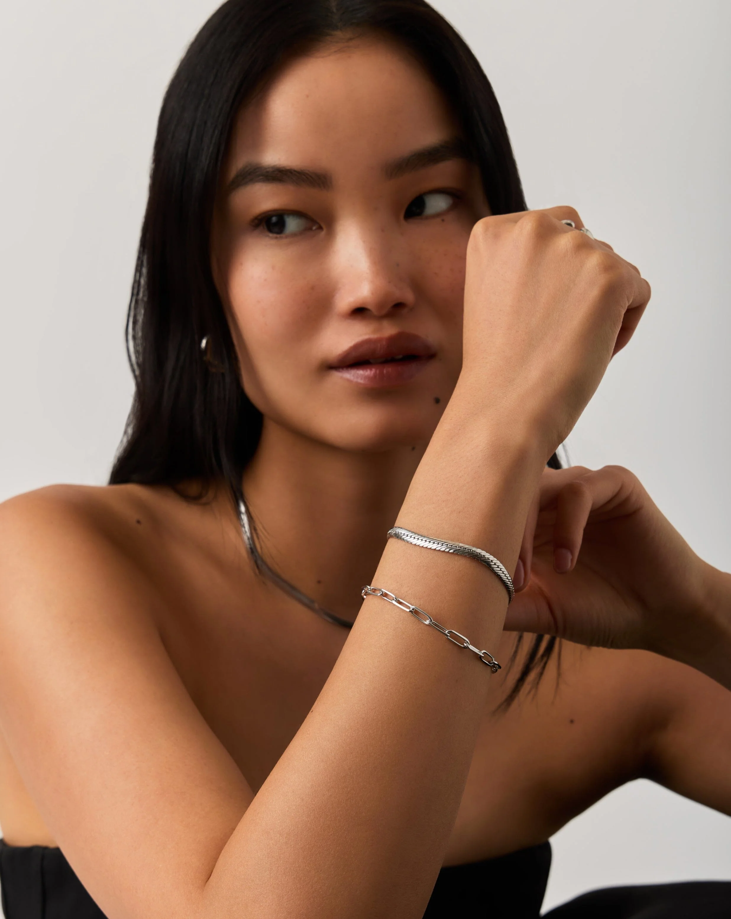 Classic Mini Paperclip Chain Bracelet | Silver Plated - Image 3