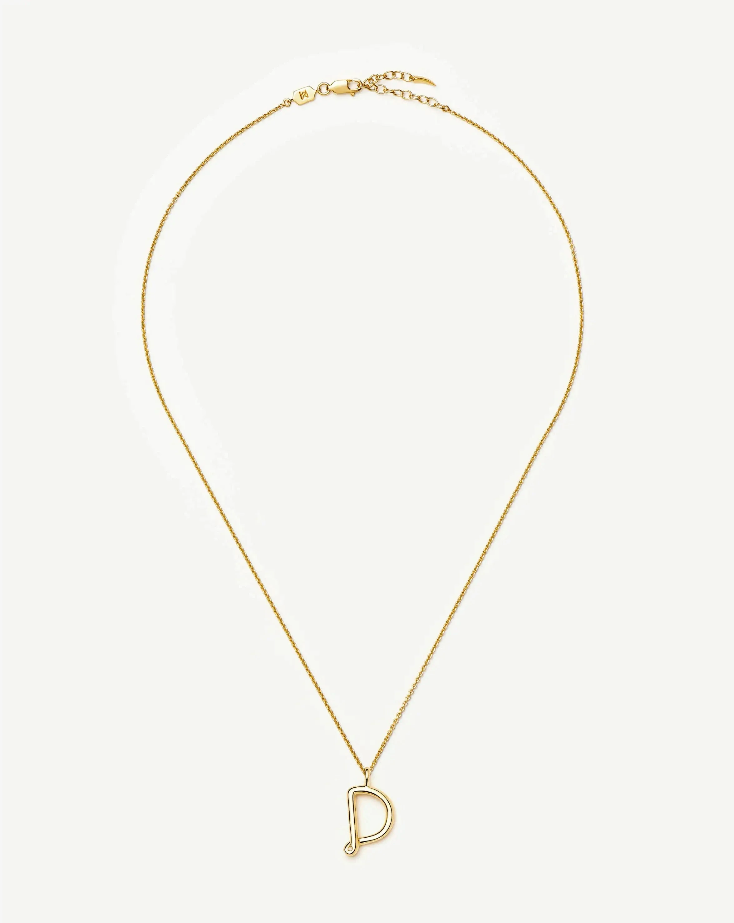 Curly Molten Initial Pendant Necklace - D | 18k Gold Vermeil - Image 5