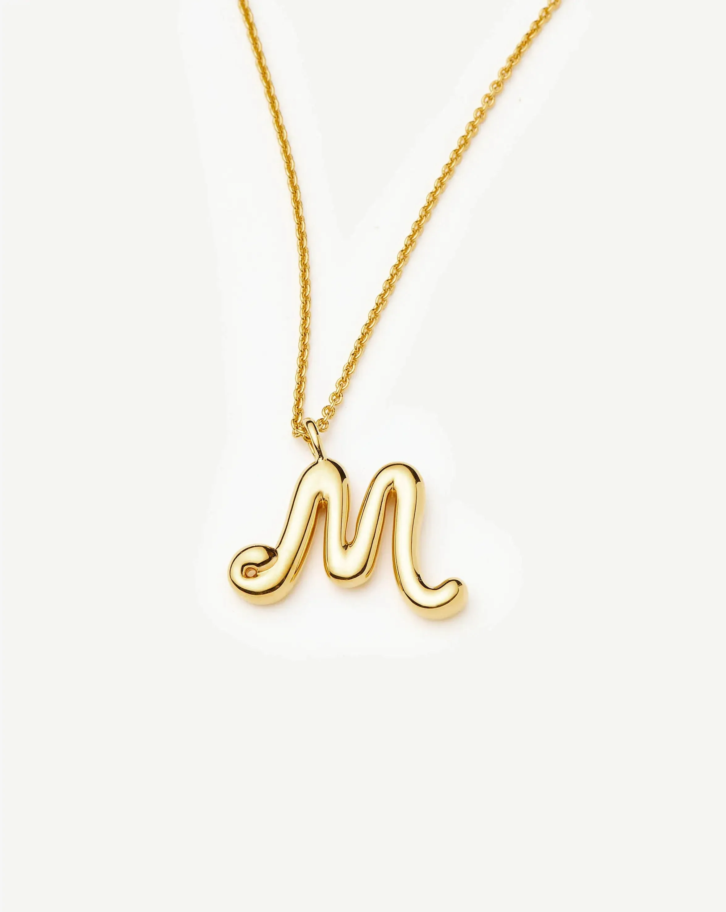 Curly Molten Initial Pendant Necklace - M | 18k Gold Vermeil - Image 4