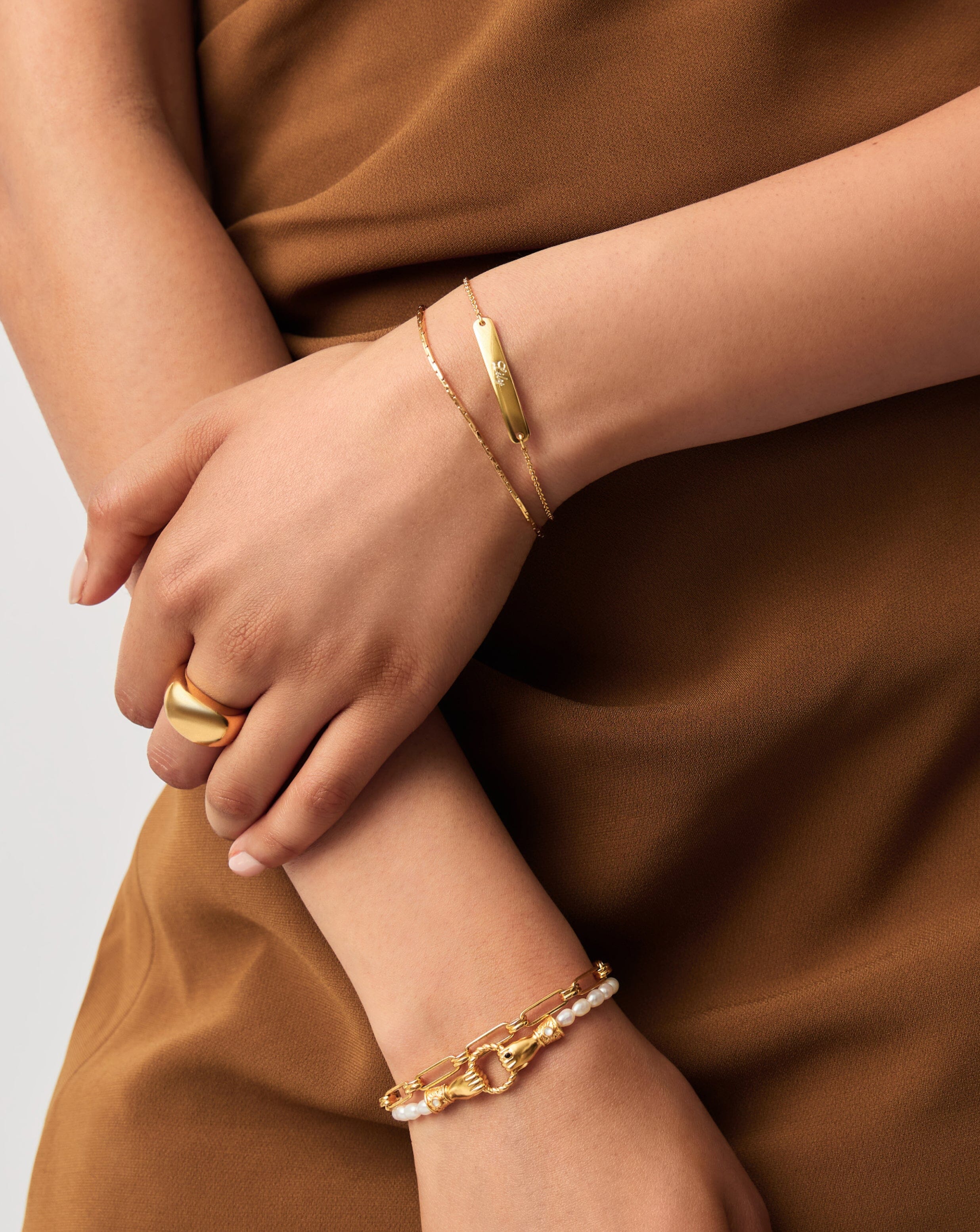 Engravable Bar Chain Bracelet | 18k Gold Vermeil - Image 3