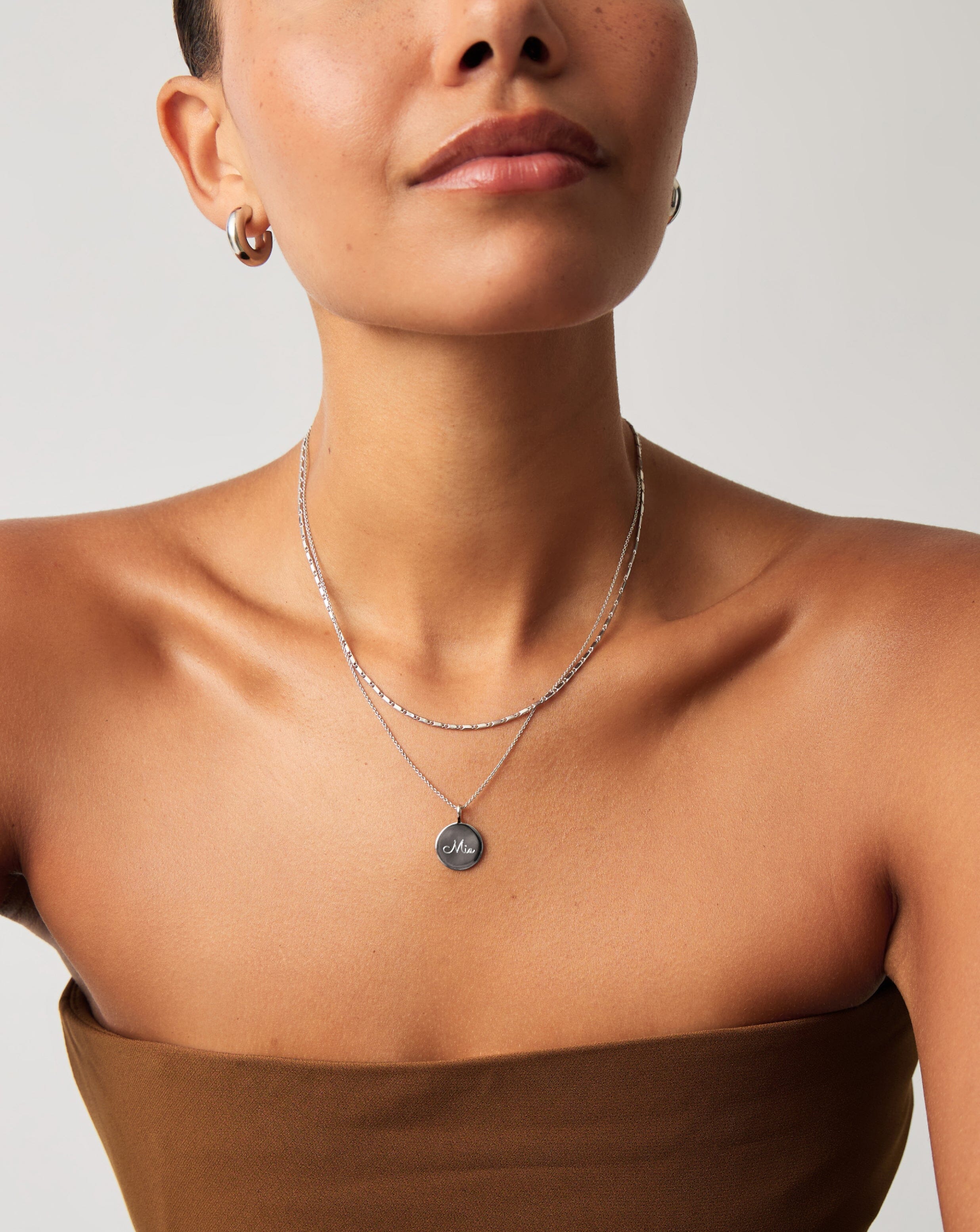 Engravable Round Necklace | Sterling Silver - Image 2