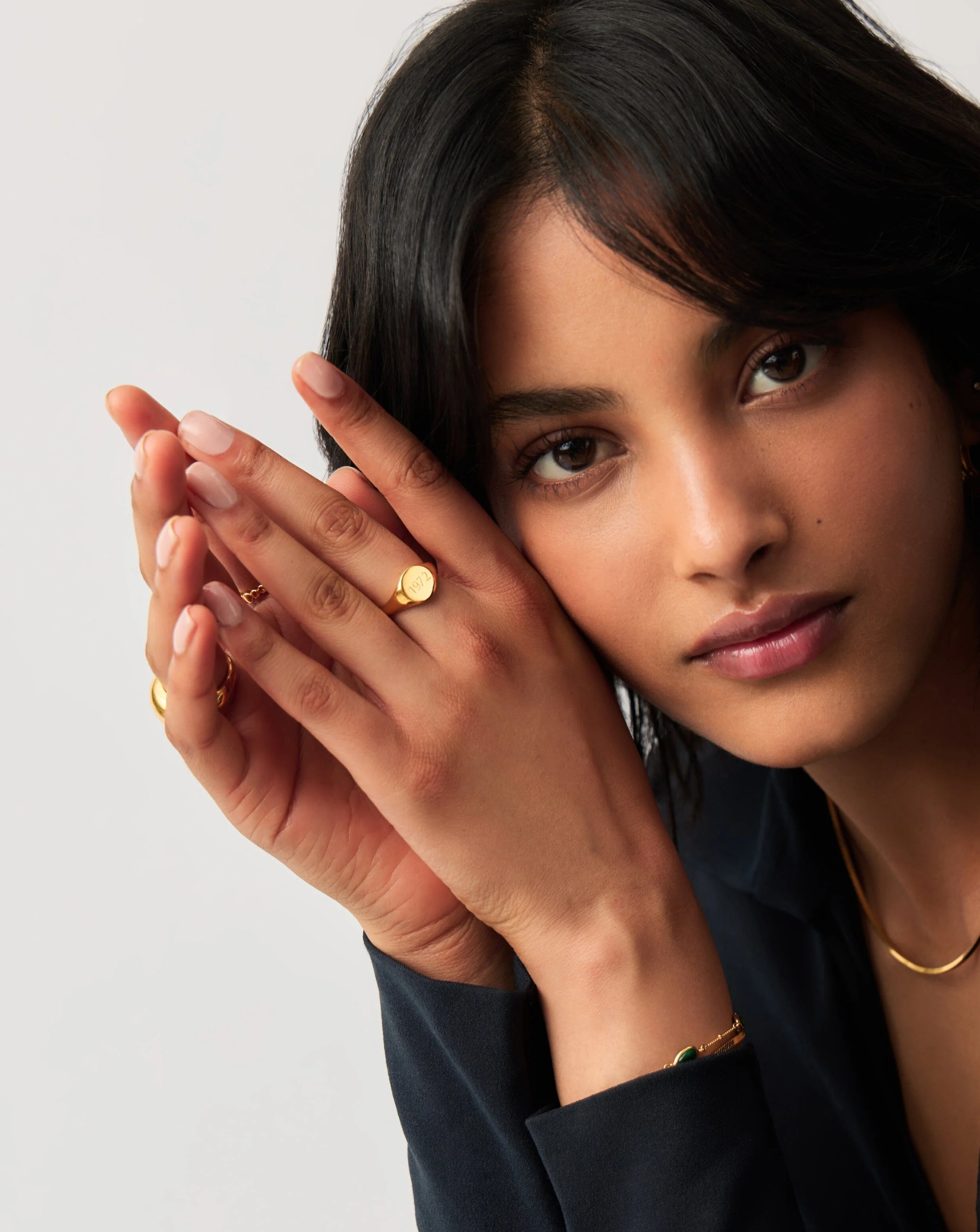 Engravable Round Signet Ring | 18k Gold Vermeil - Image 6