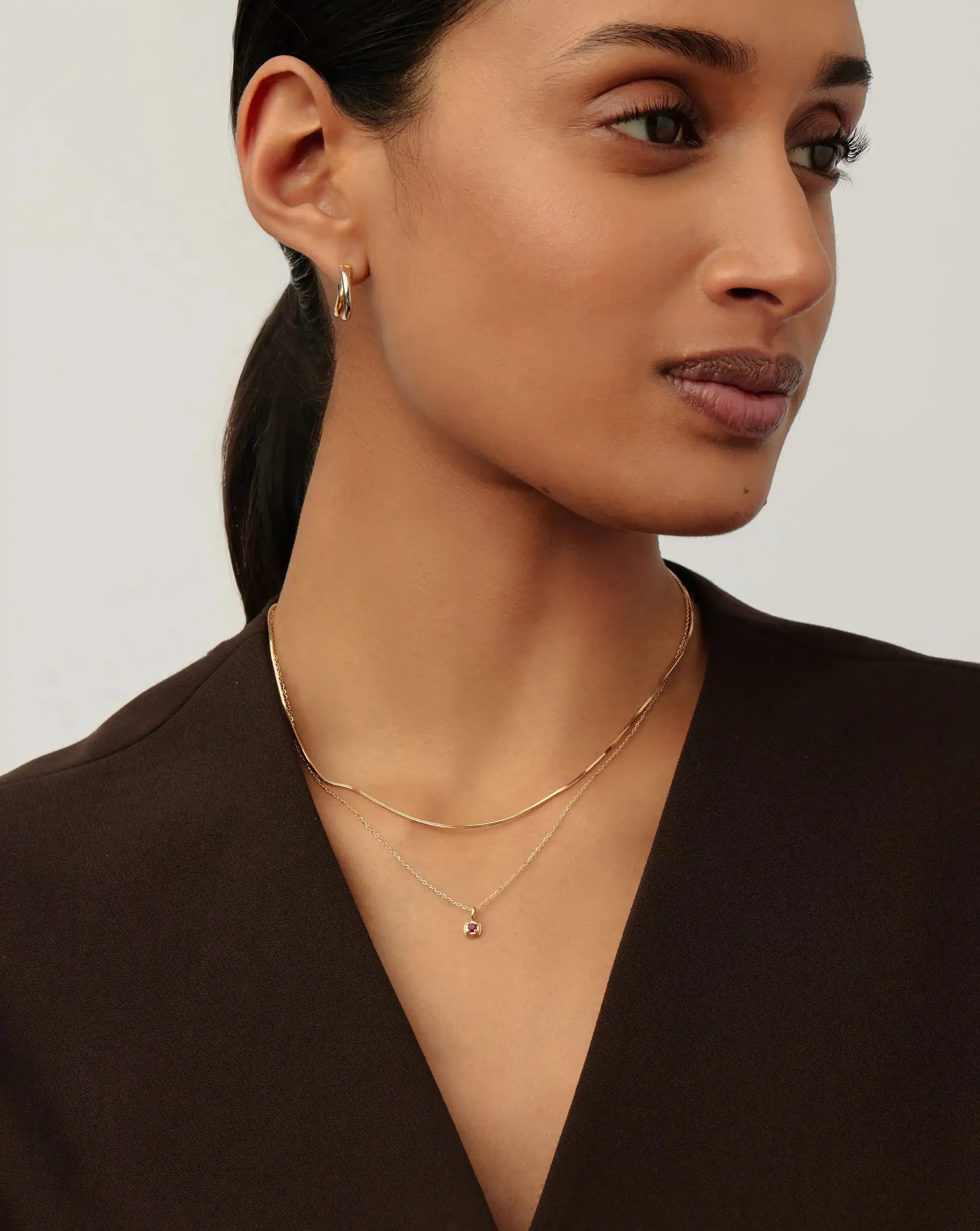 Solid Gold Birthstone Pendant Necklace | 14k Solid Gold - Image 3