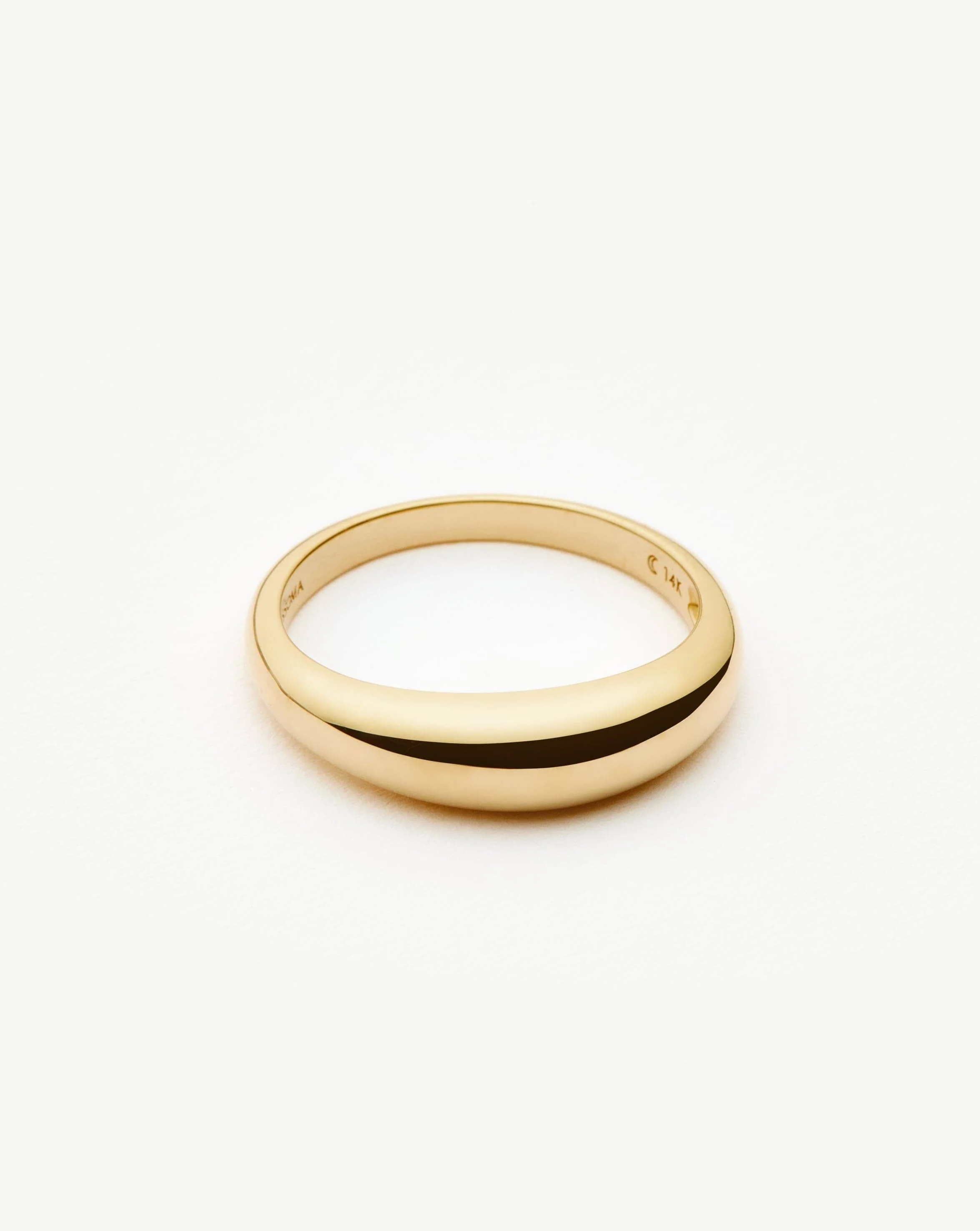 Solid Gold Classic Dome Ring | 14k Solid Gold - Image 4
