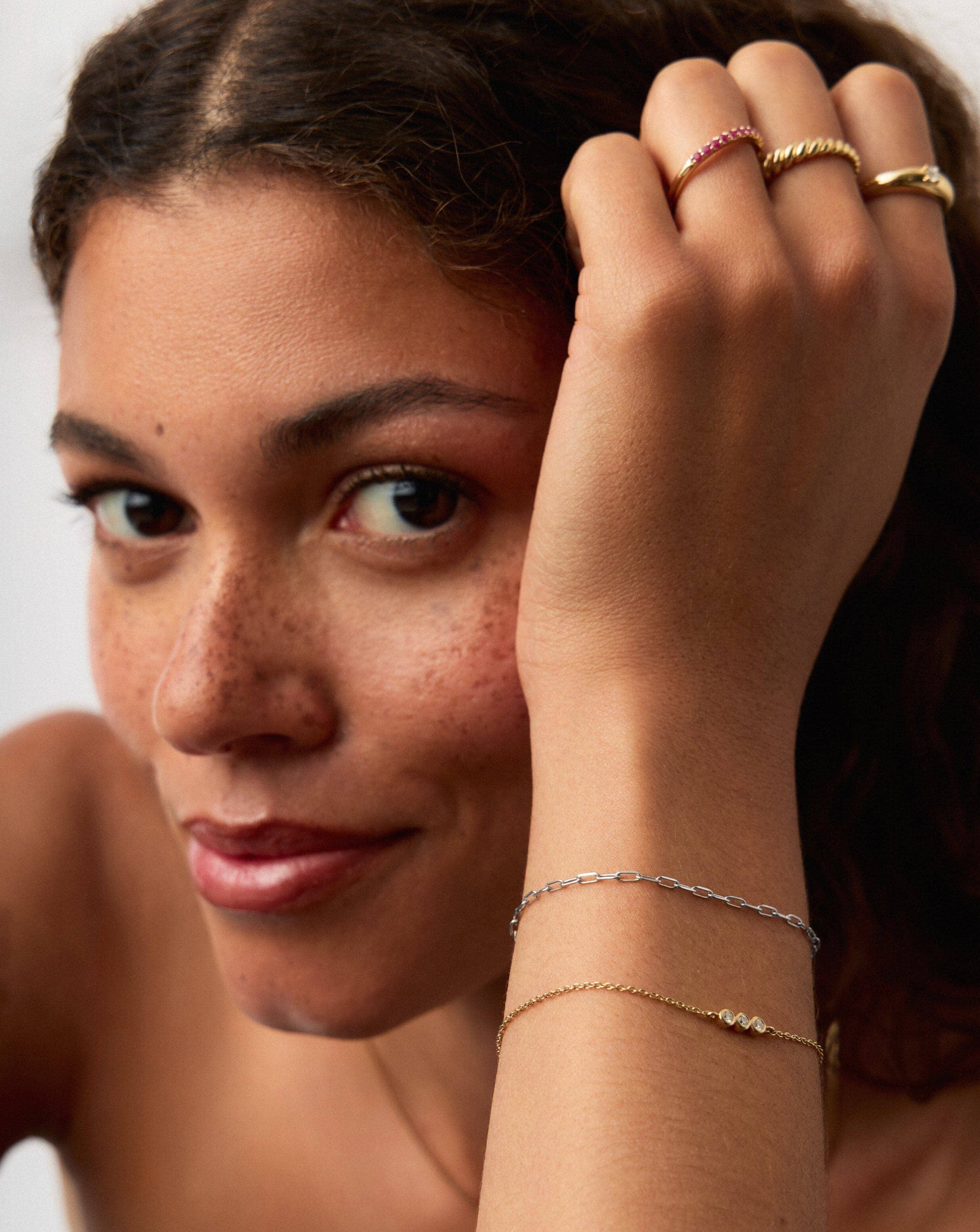 Solid Gold Classic Paperclip Chain Bracelet | 14k Solid White Gold - Image 6