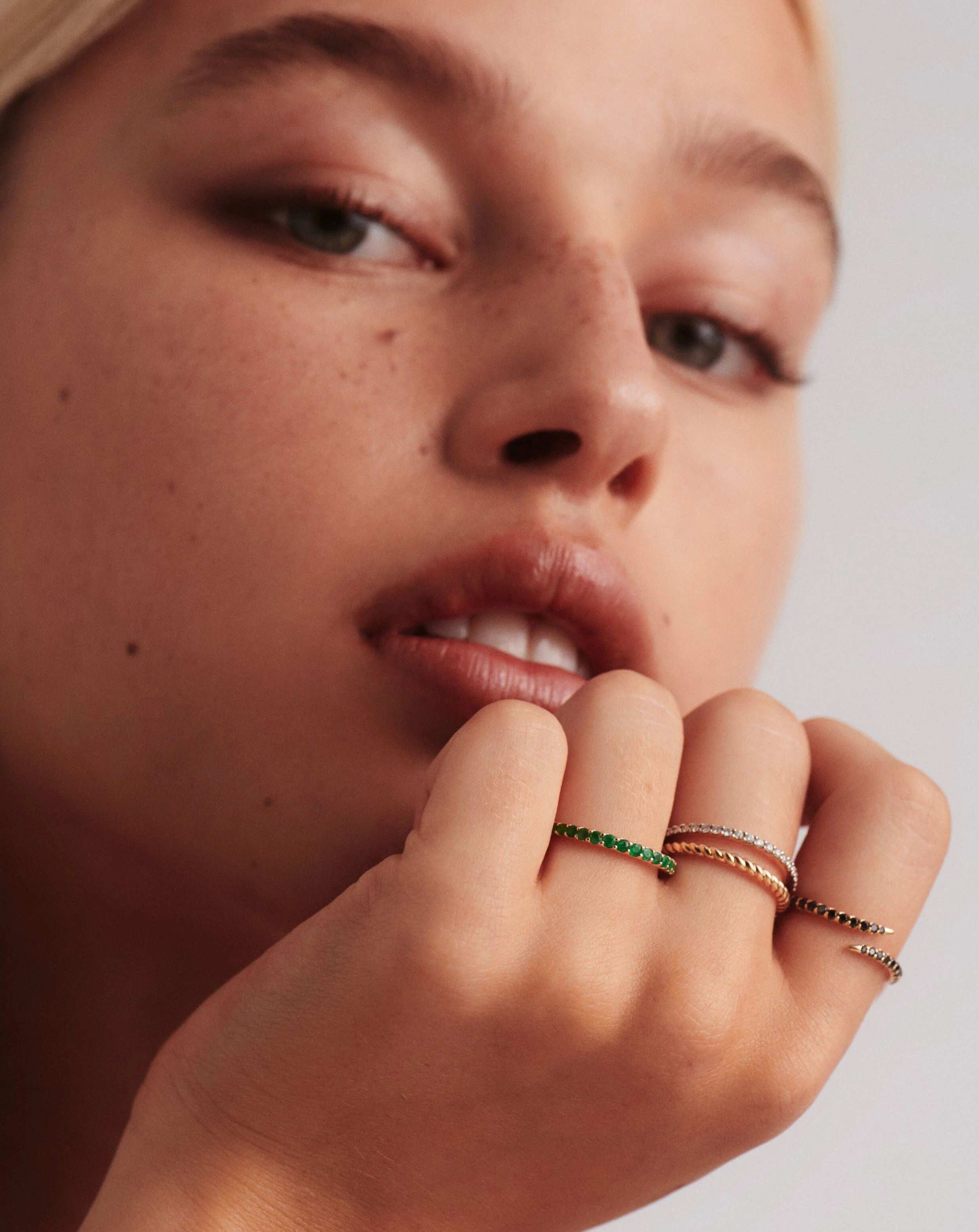 Solid Gold Slim Eternity Ring | 14k Solid Gold/Diamond - Image 3