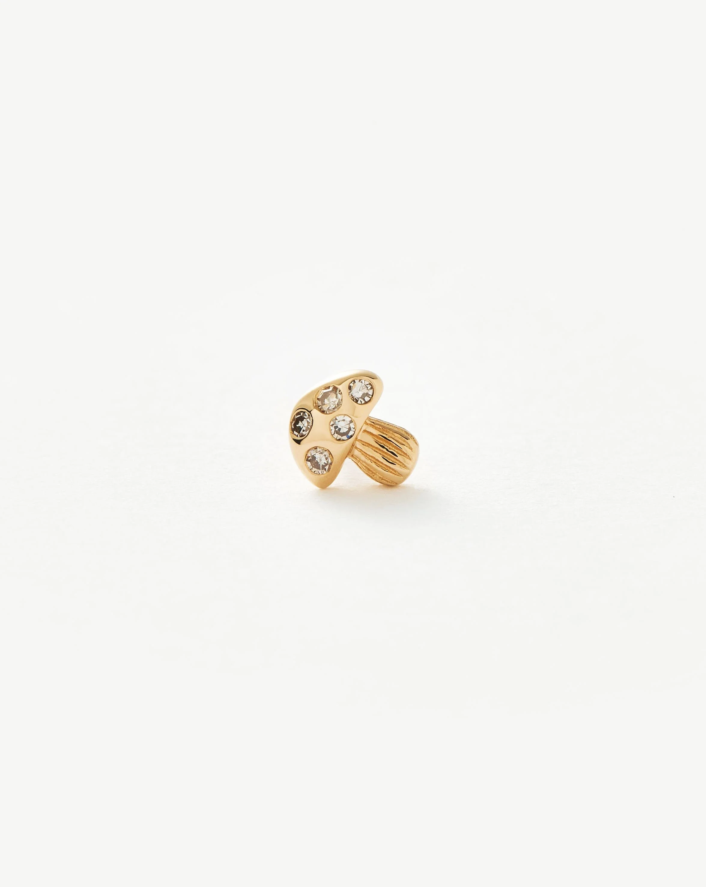 Solid Gold Diamond Mushroom Single Stud Earring - Image 5