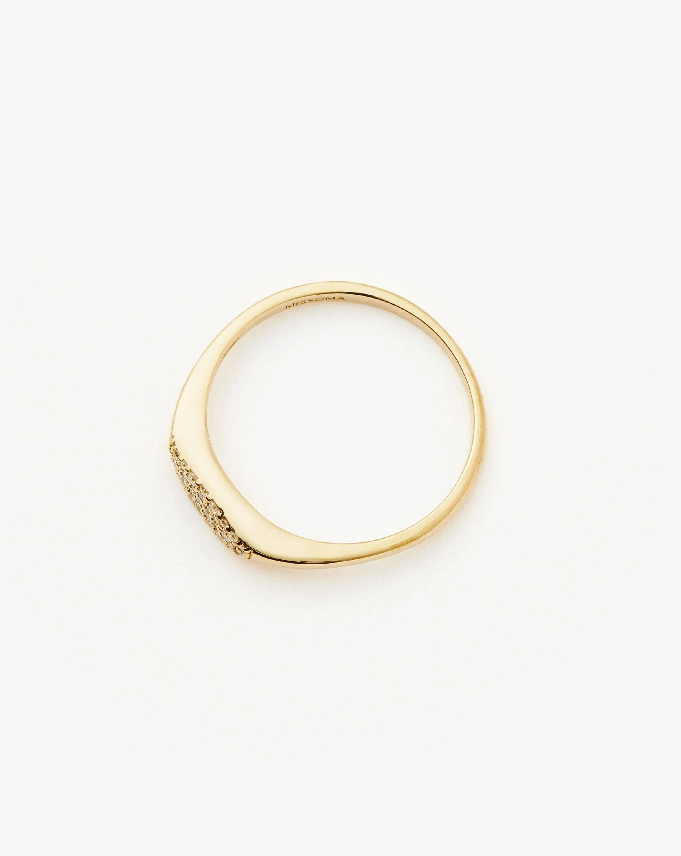 Solid Gold Diamond Signet Ring | 14k Solid Gold/Diamond - Image 5