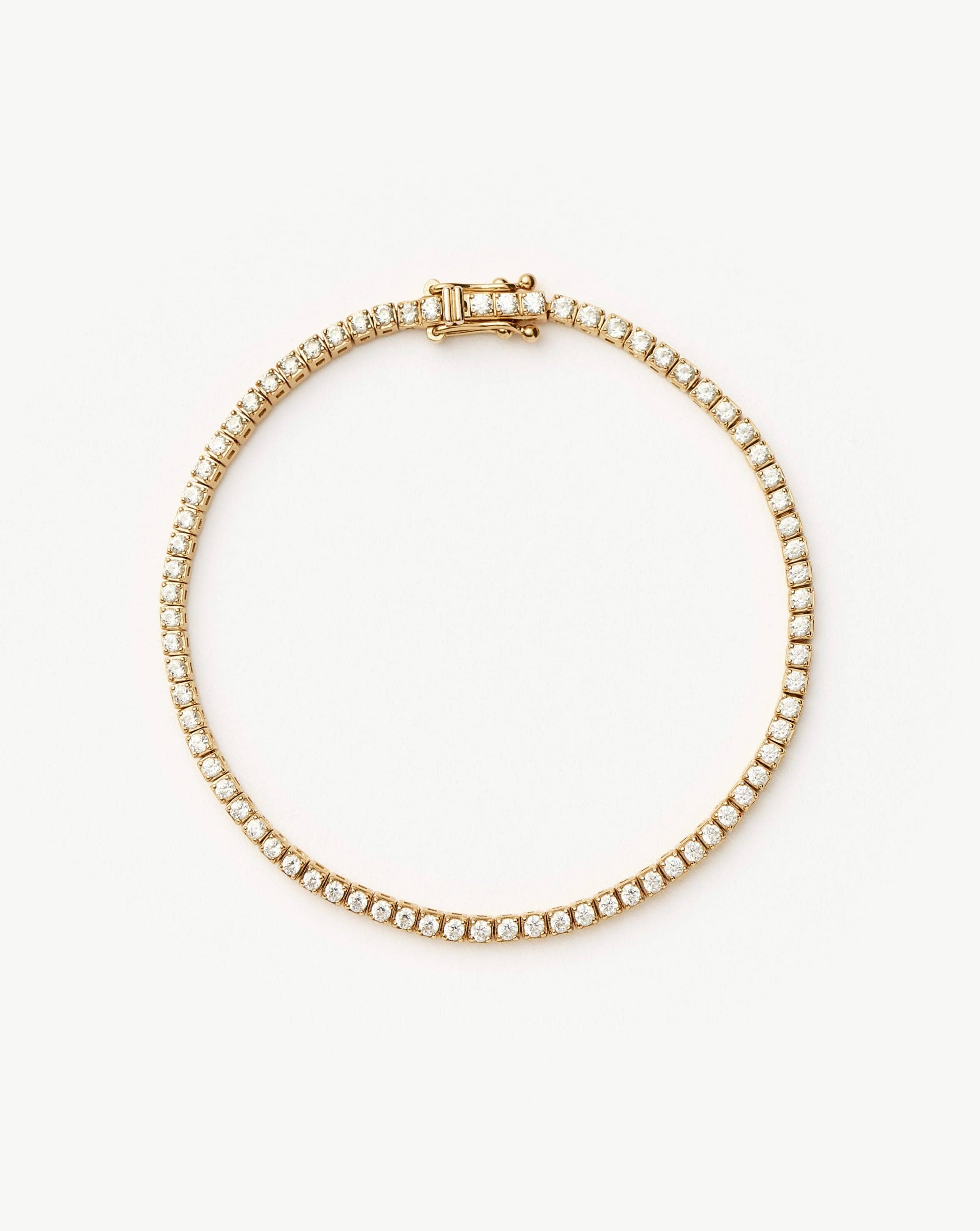 Solid Gold Diamond Tennis Bracelet - Size L | 14k Solid Gold Lab Grown Diamonds
