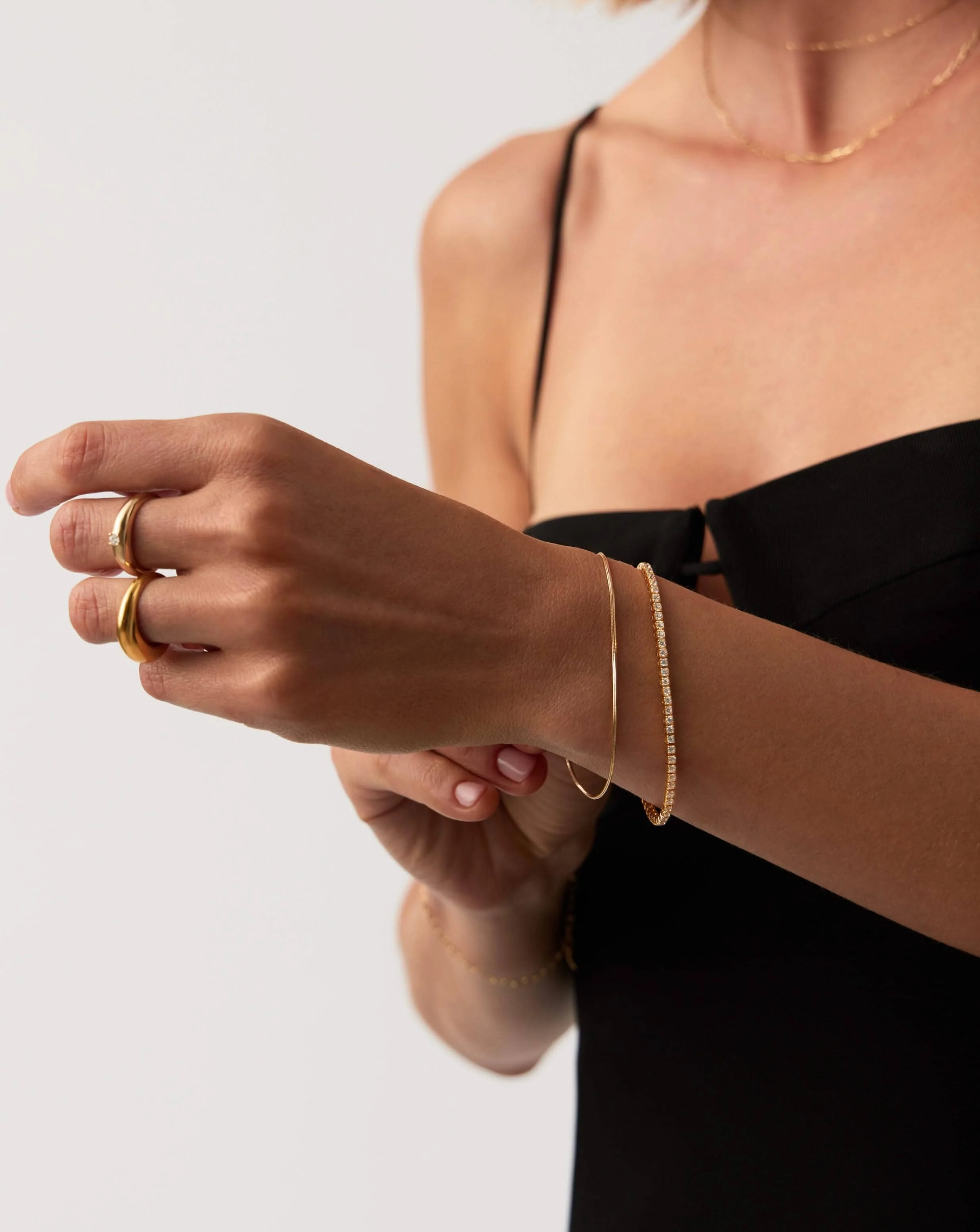 Solid Gold Diamond Tennis Bracelet - Size S/M | 14k Solid Gold Lab Grown Diamonds - Image 2