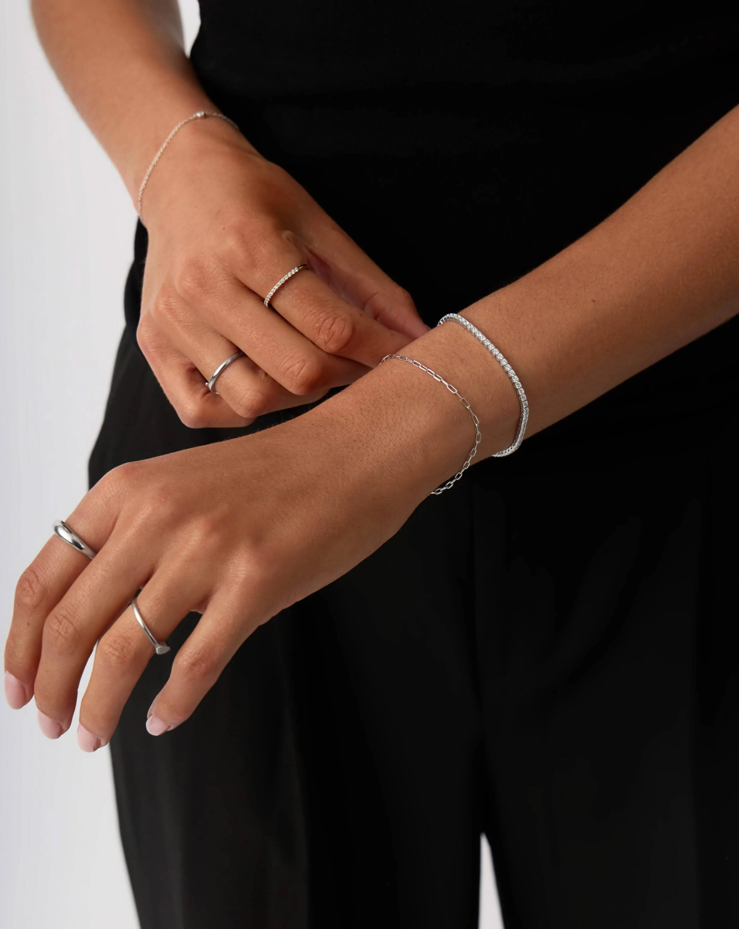 Solid Gold Diamond Tennis Bracelet - Size S/M | 14k Solid White Gold Lab Grown Diamonds - Image 2