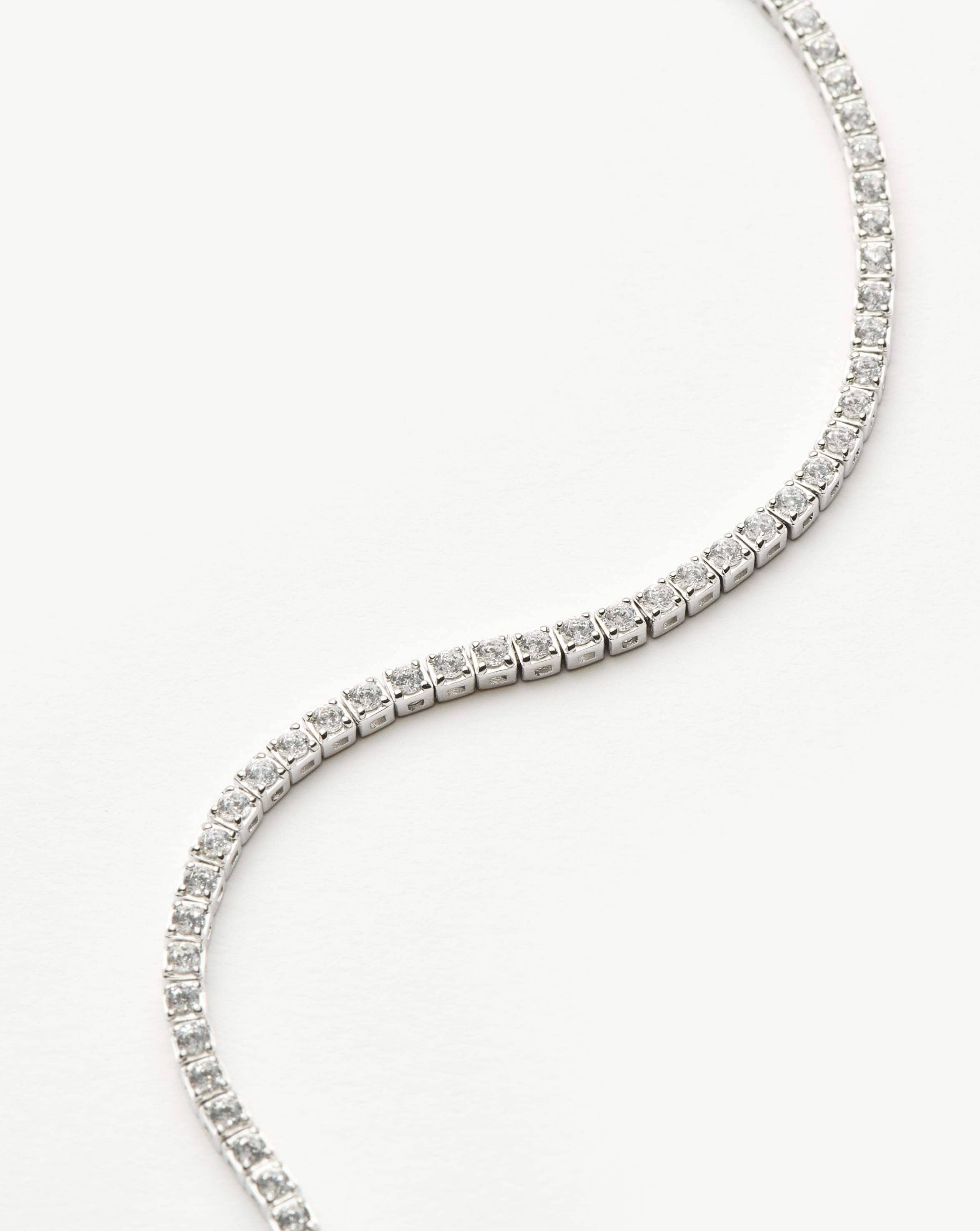 Solid Gold Diamond Tennis Bracelet - Size S/M | 14k Solid White Gold Lab Grown Diamonds - Image 3