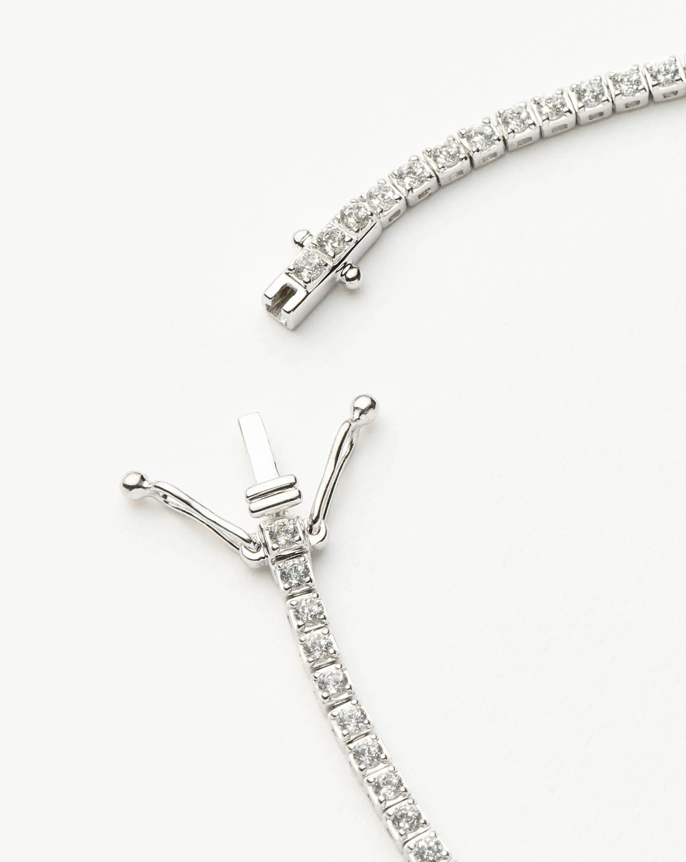 Solid Gold Diamond Tennis Bracelet - Size M/L | 14k Solid White Gold Lab Grown Diamonds - Image 4