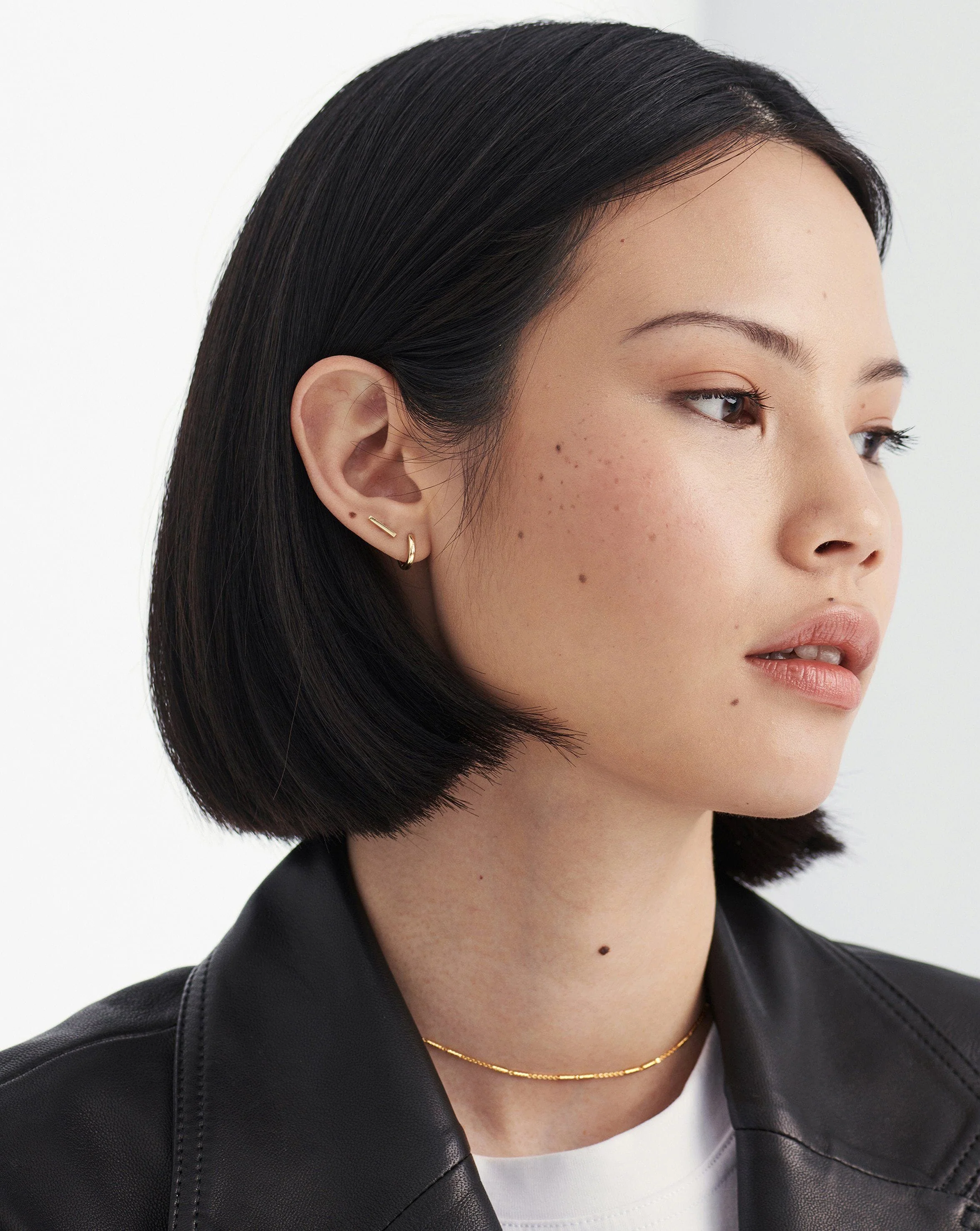 Solid Gold Bar Stud Earrings | 14k Solid Gold - Image 3
