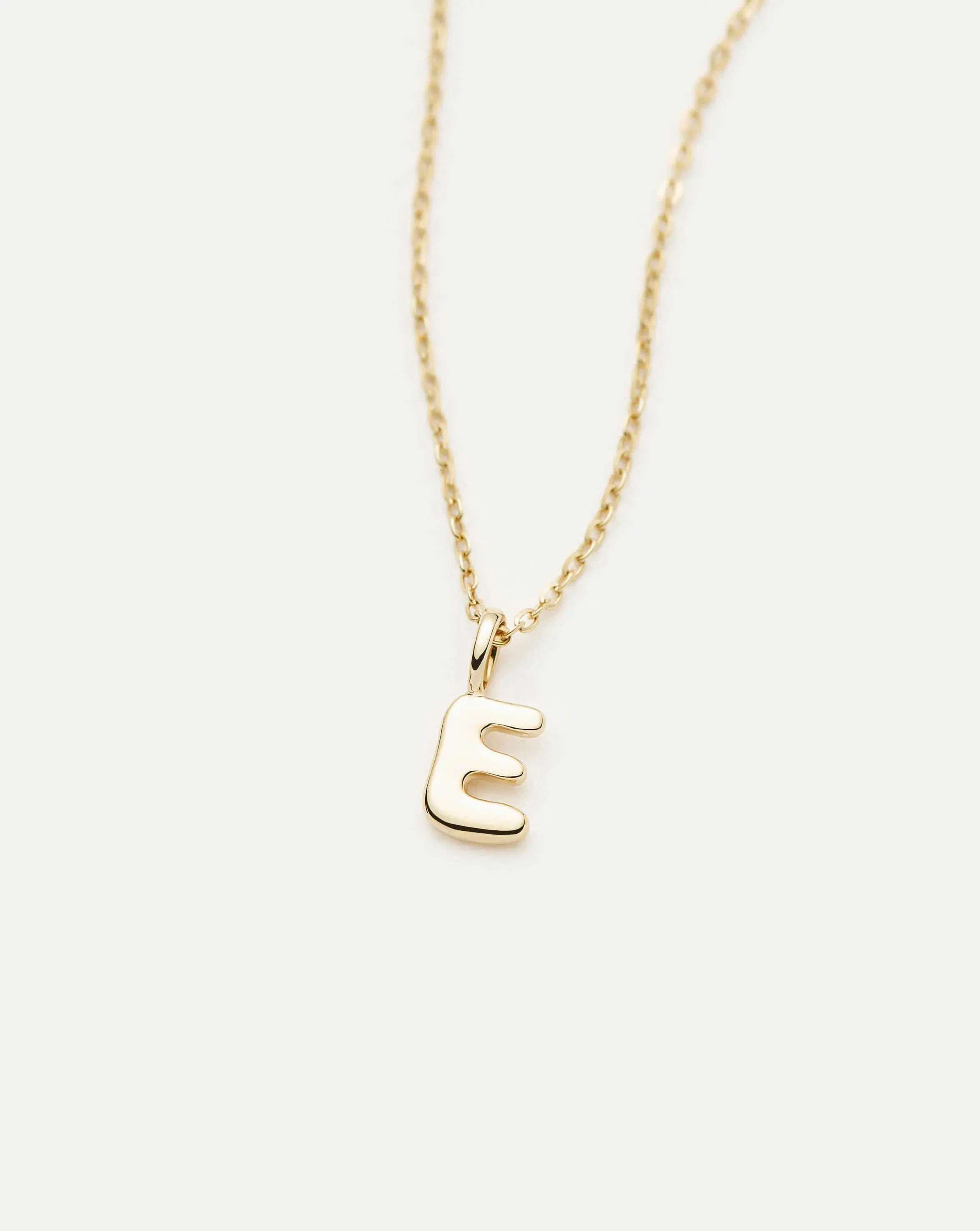 Solid Gold Initial Mini Pendant Necklace - E | 14k Solid Gold - Image 4