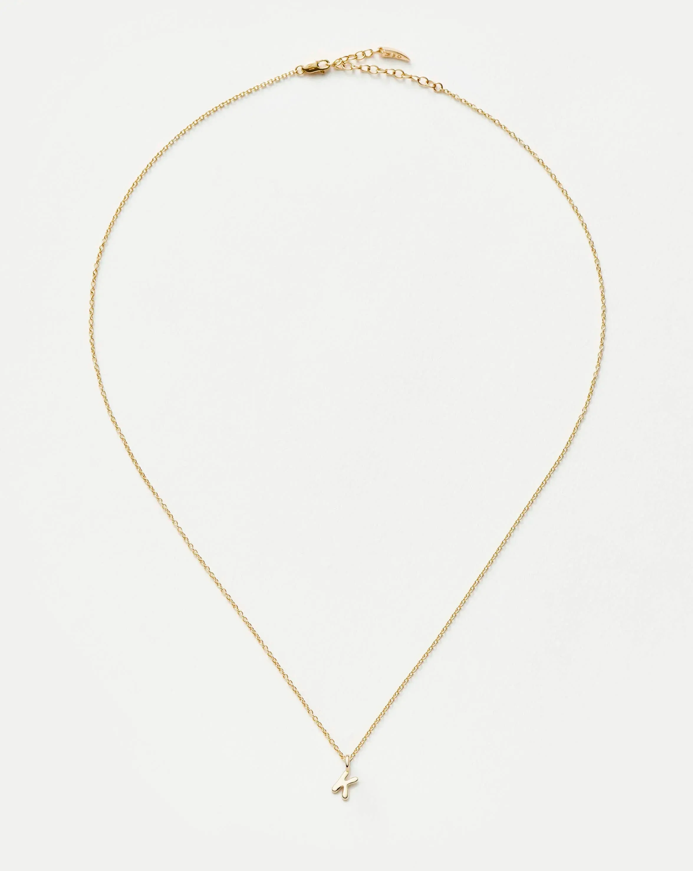 Solid Gold Initial Mini Pendant Necklace - K | 14k Solid Gold - Image 3