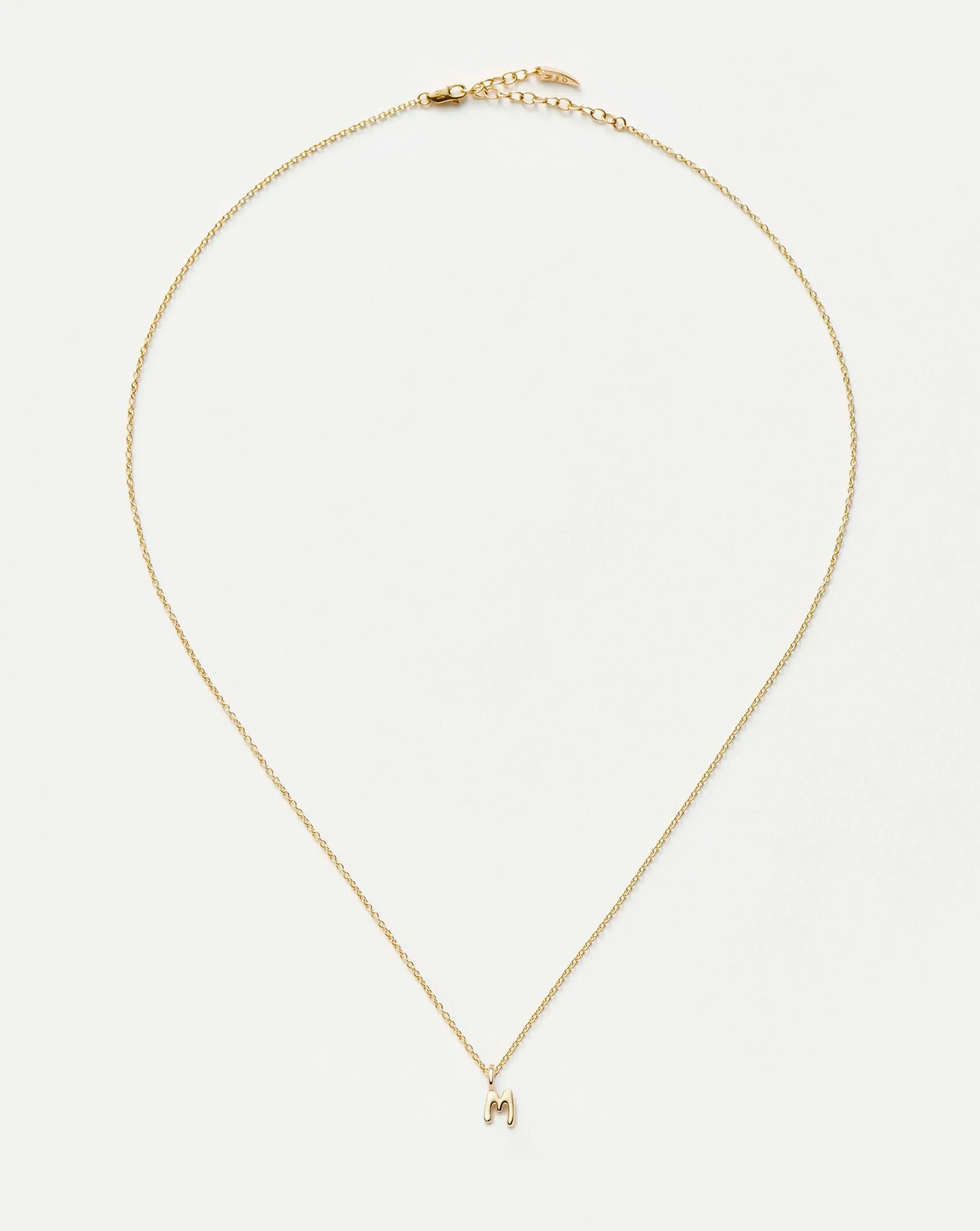 Solid Gold Initial Mini Pendant Necklace - M | 14k Solid Gold - Image 5