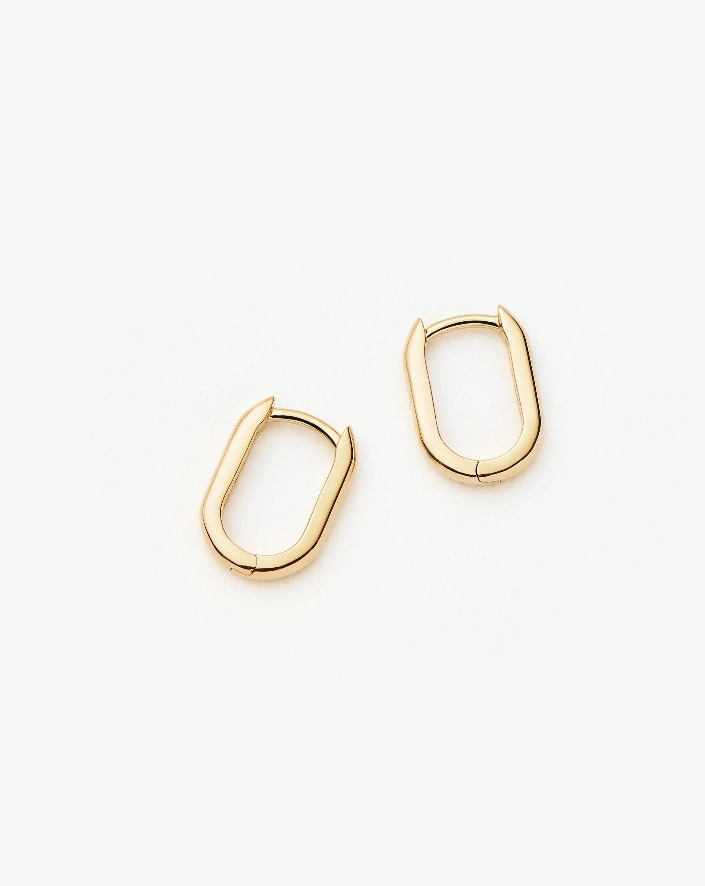 Solid Gold Ovate Mini Hoop Earrings | 14k Solid Gold - Image 4