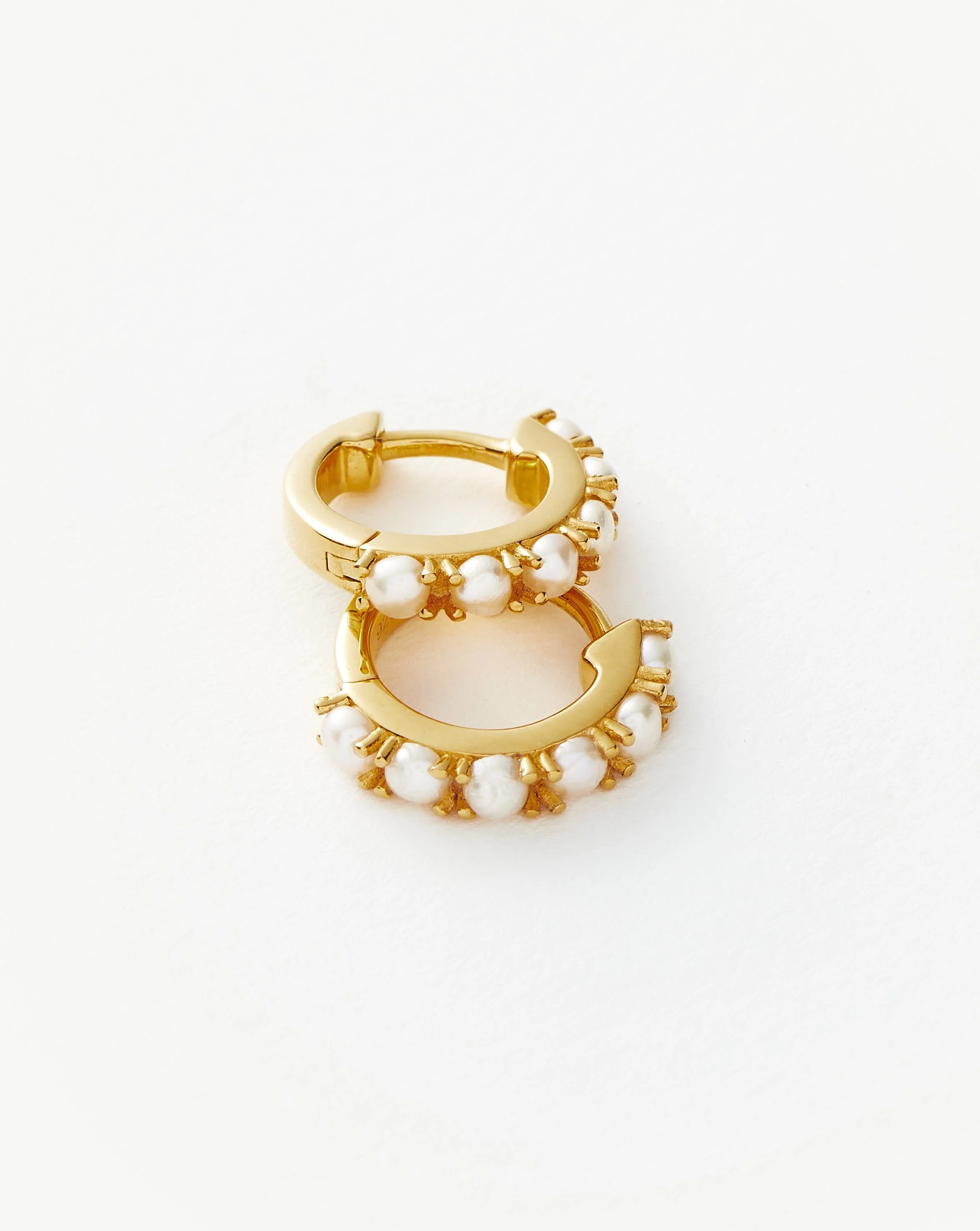 Gemstone Huggies | 18k Gold Vermeil/Pearl - Image 4