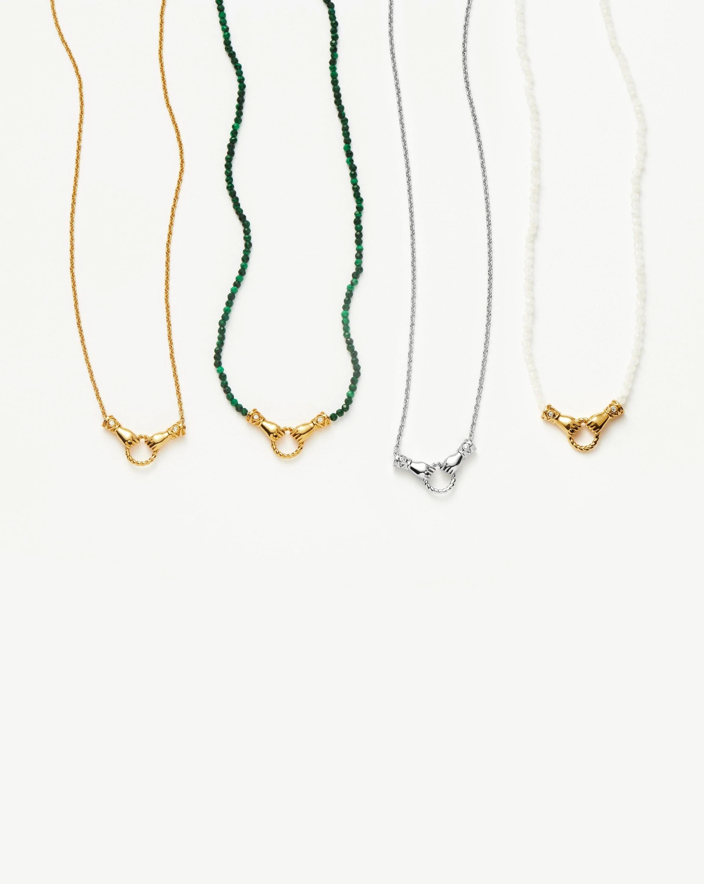Harris Reed In Good Hands Mini Beaded Gemstone Necklace | 18k Gold Plated/Rainbow Moonstone - Image 4