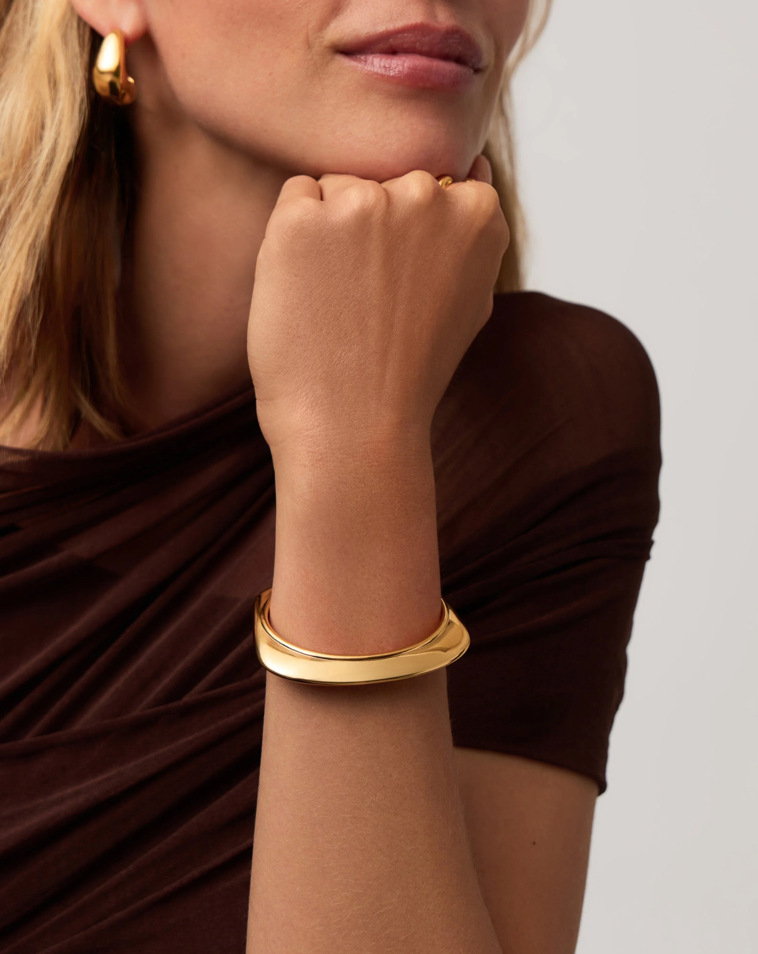 Hera Dome Statement Cuff Bracelet | 18k Gold Plated - Image 3