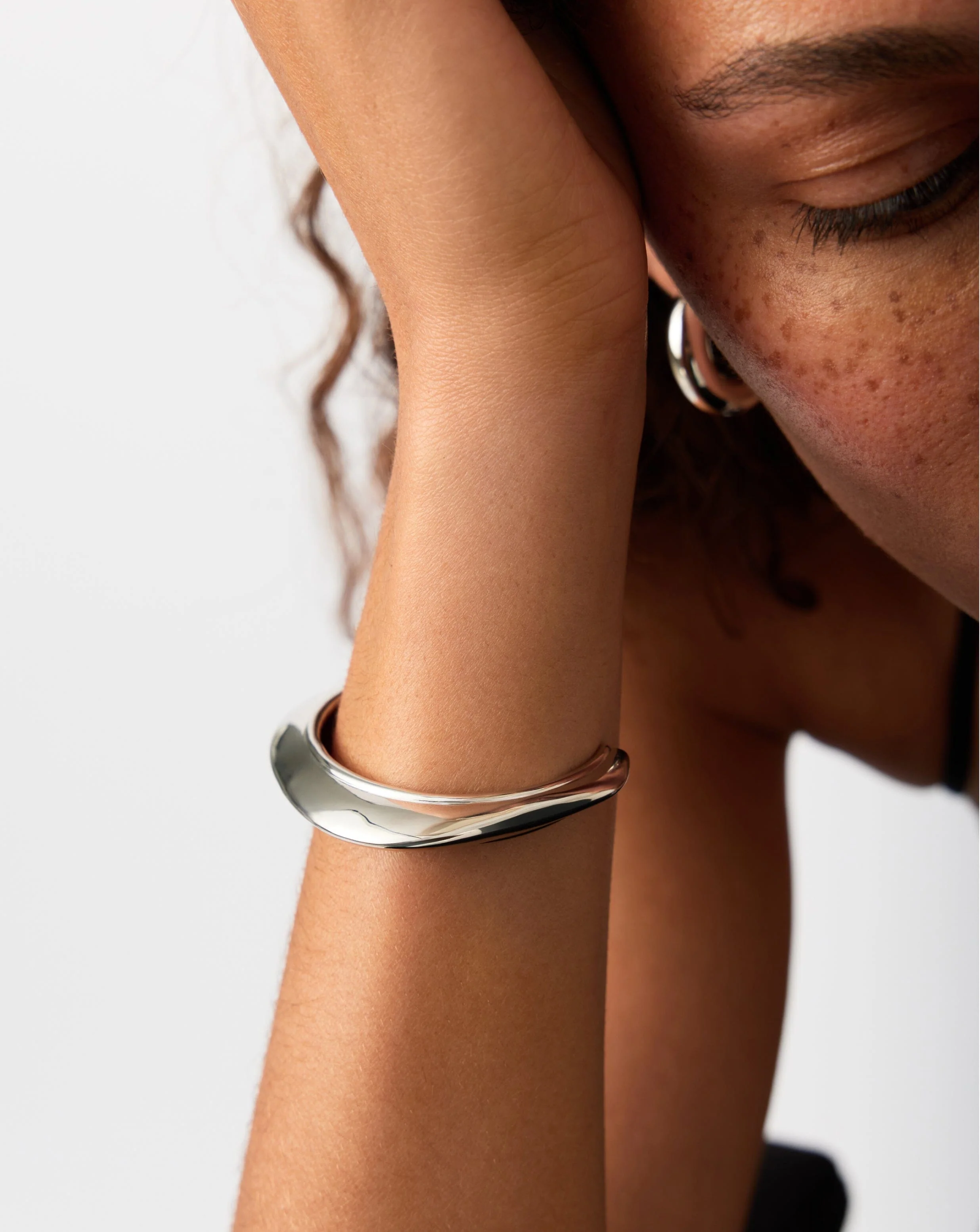 Hera Dome Statement Cuff Bracelet | Silver Plated - Image 2