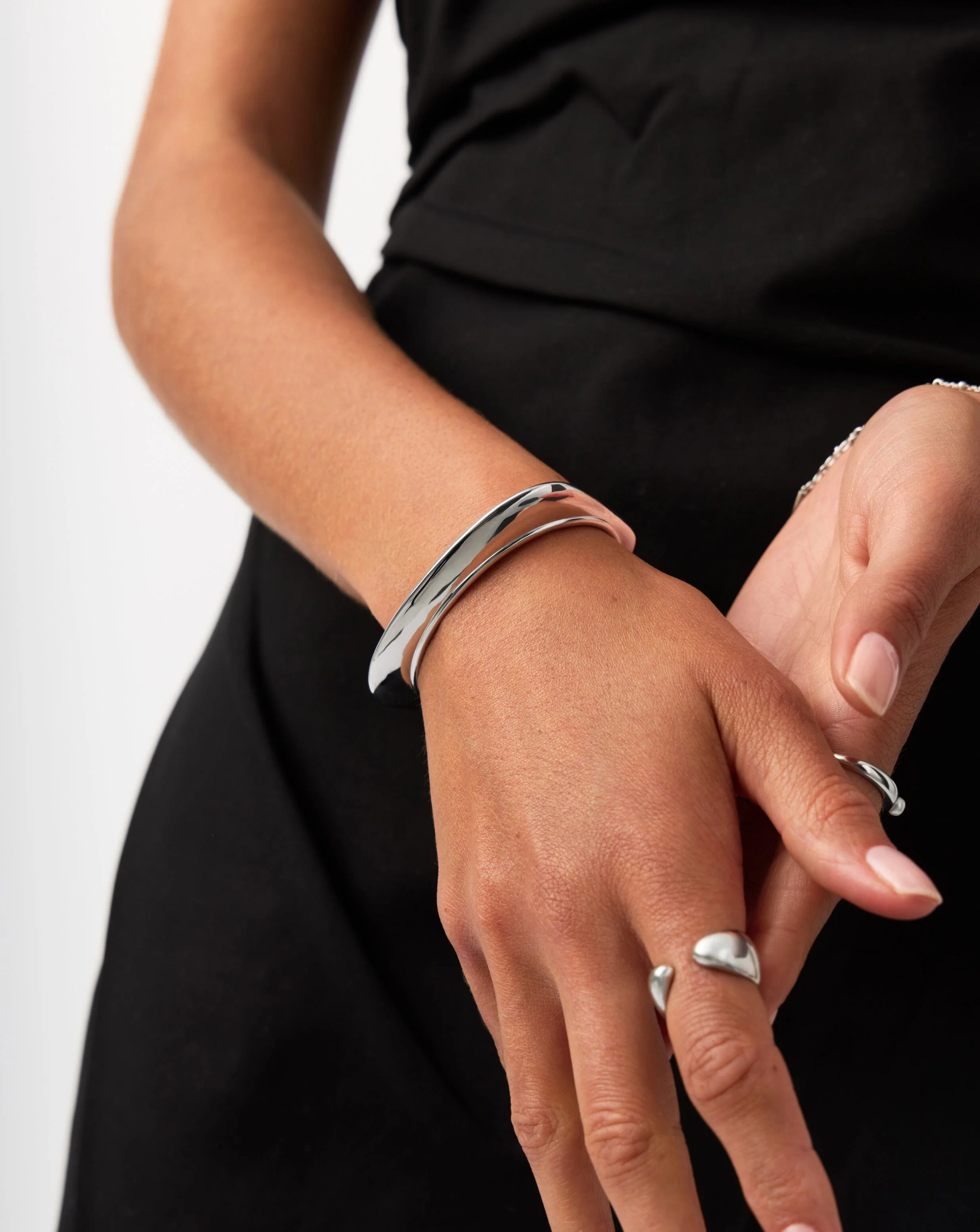 Hera Dome Statement Cuff Bracelet | Silver Plated - Image 6