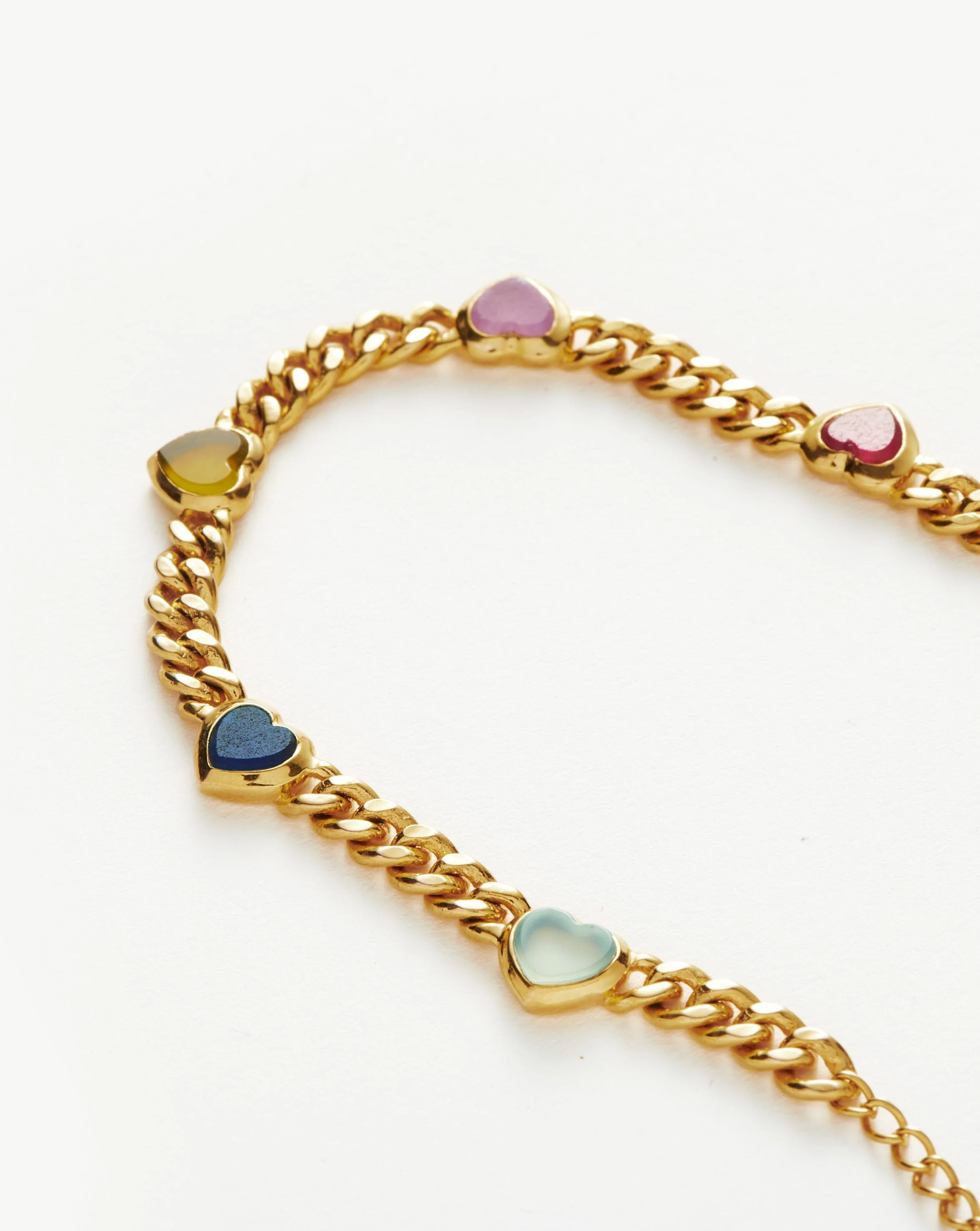Jelly Heart Gemstone Charm Bracelet | 18k Gold Plated/Multi Quartz - Image 4