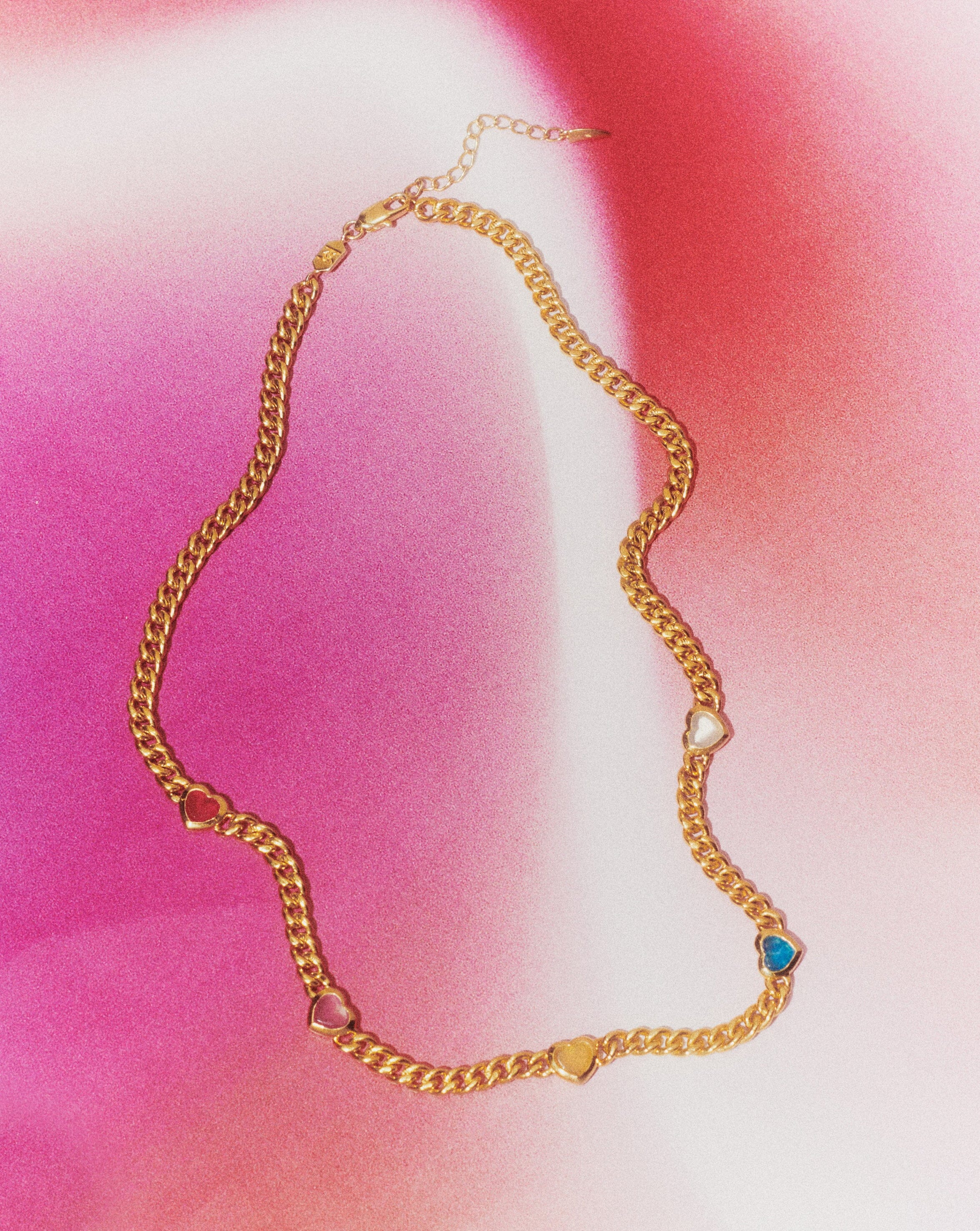 Jelly Heart Gemstone Charm Necklace | 18k Gold Plated/Multi Quartz - Image 4