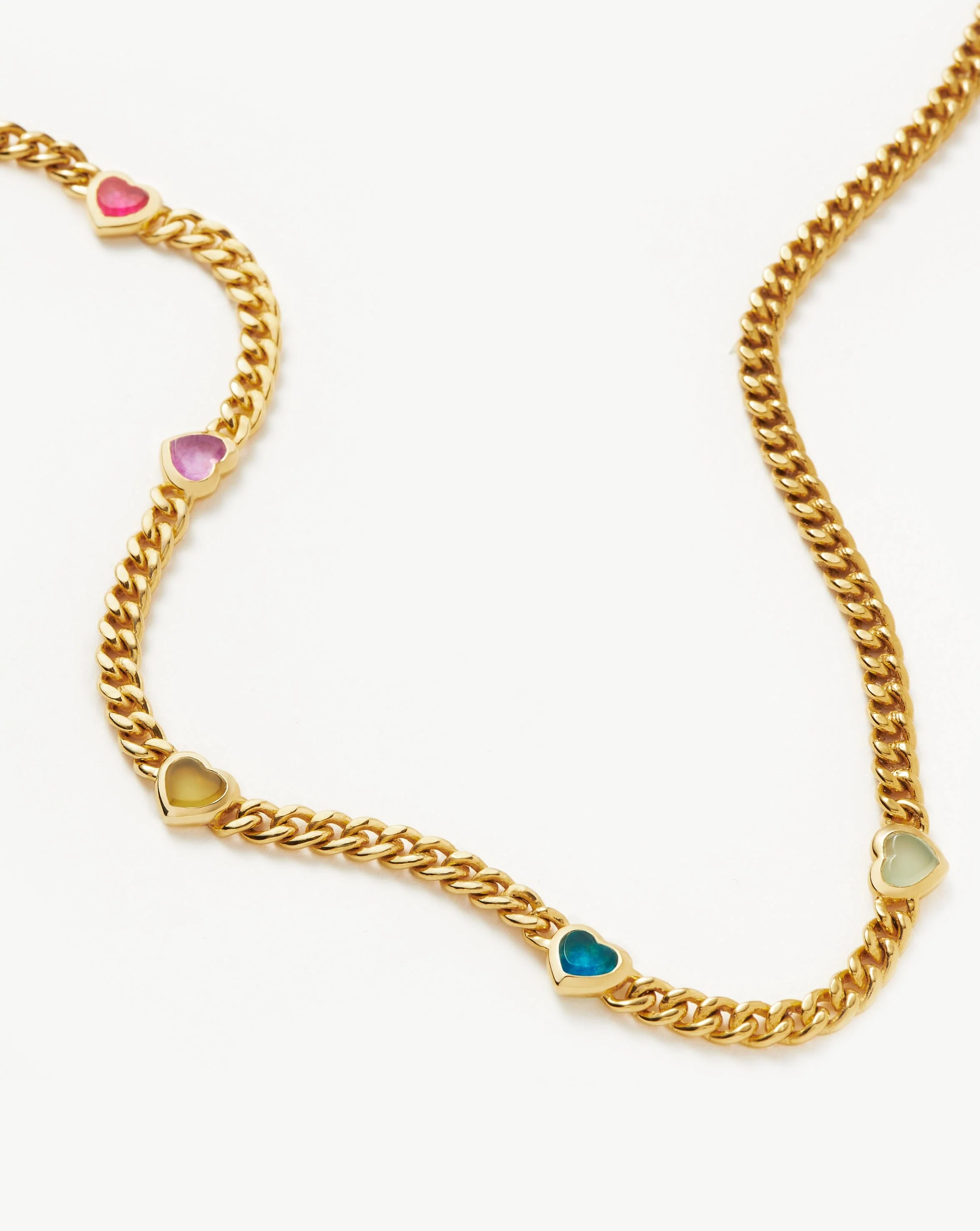 Jelly Heart Gemstone Charm Necklace | 18k Gold Plated/Multi Quartz - Image 5