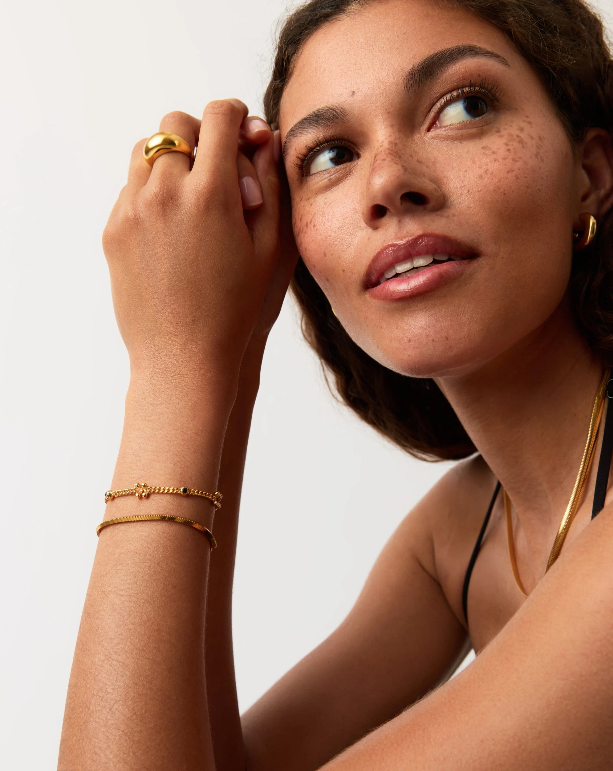 Kinetic Duality Charm Bracelet | 18k Gold Plated Cubic Zirconia - Image 3
