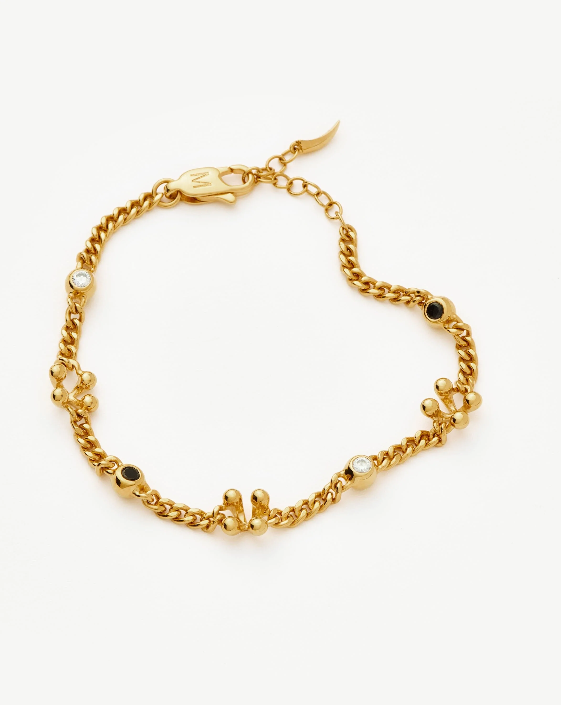 Kinetic Duality Charm Bracelet | 18k Gold Plated Cubic Zirconia - Image 4