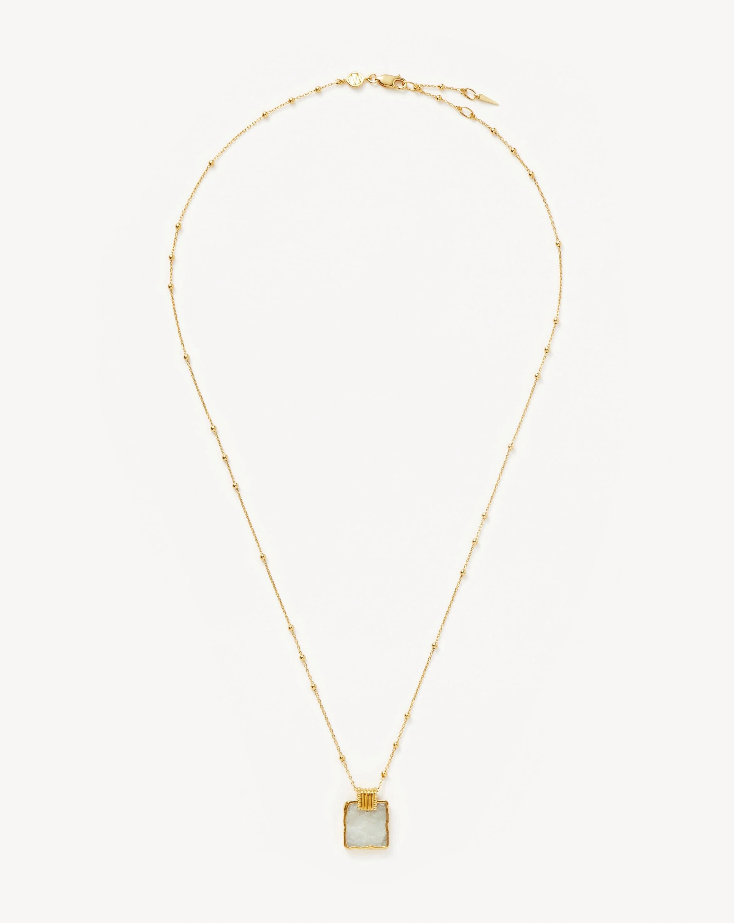 Lena Charm Necklace | 18k Gold Plated/Rainbow Moonstone - Image 5