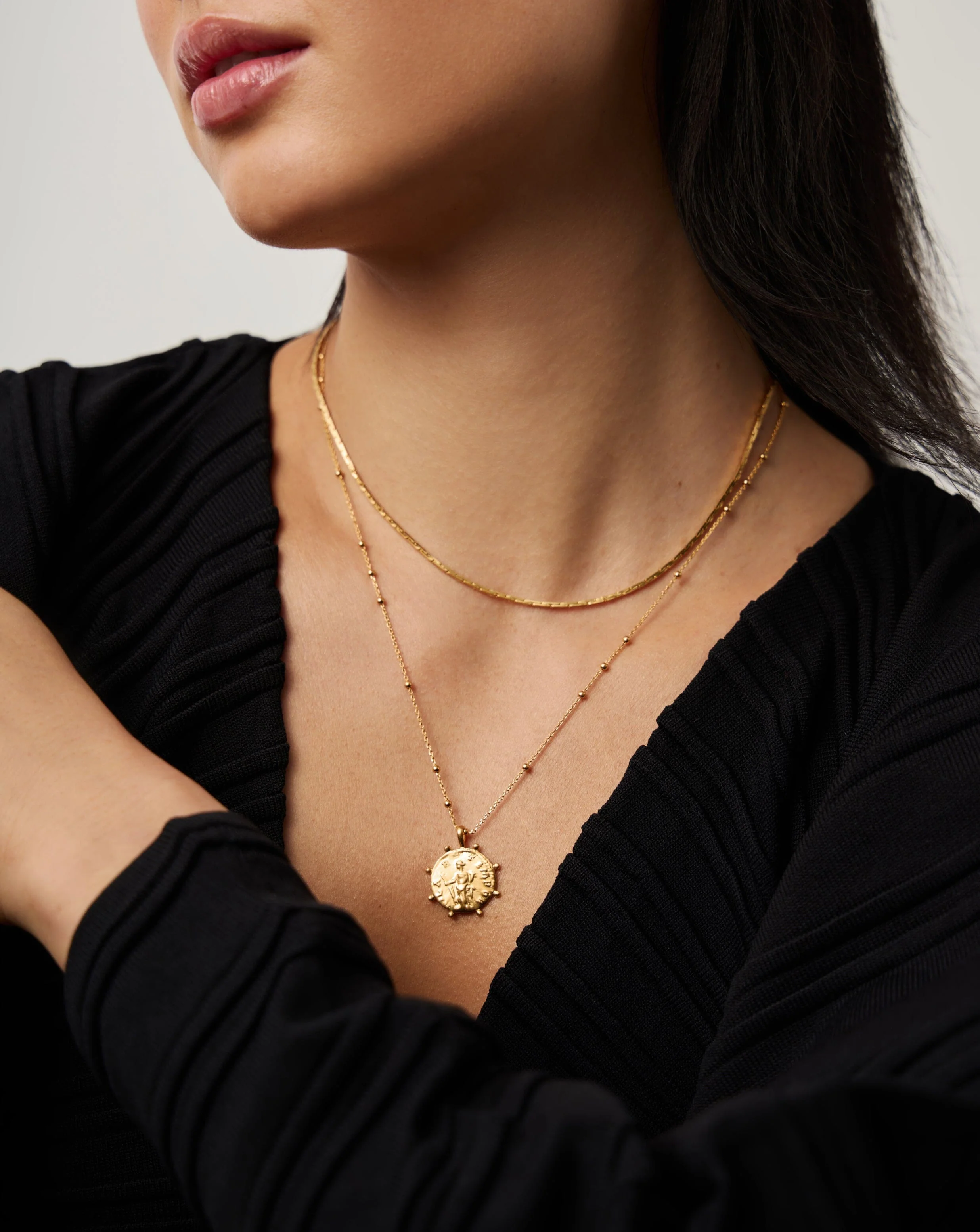 Lucy Williams Beaded Coin Necklace - Image 2