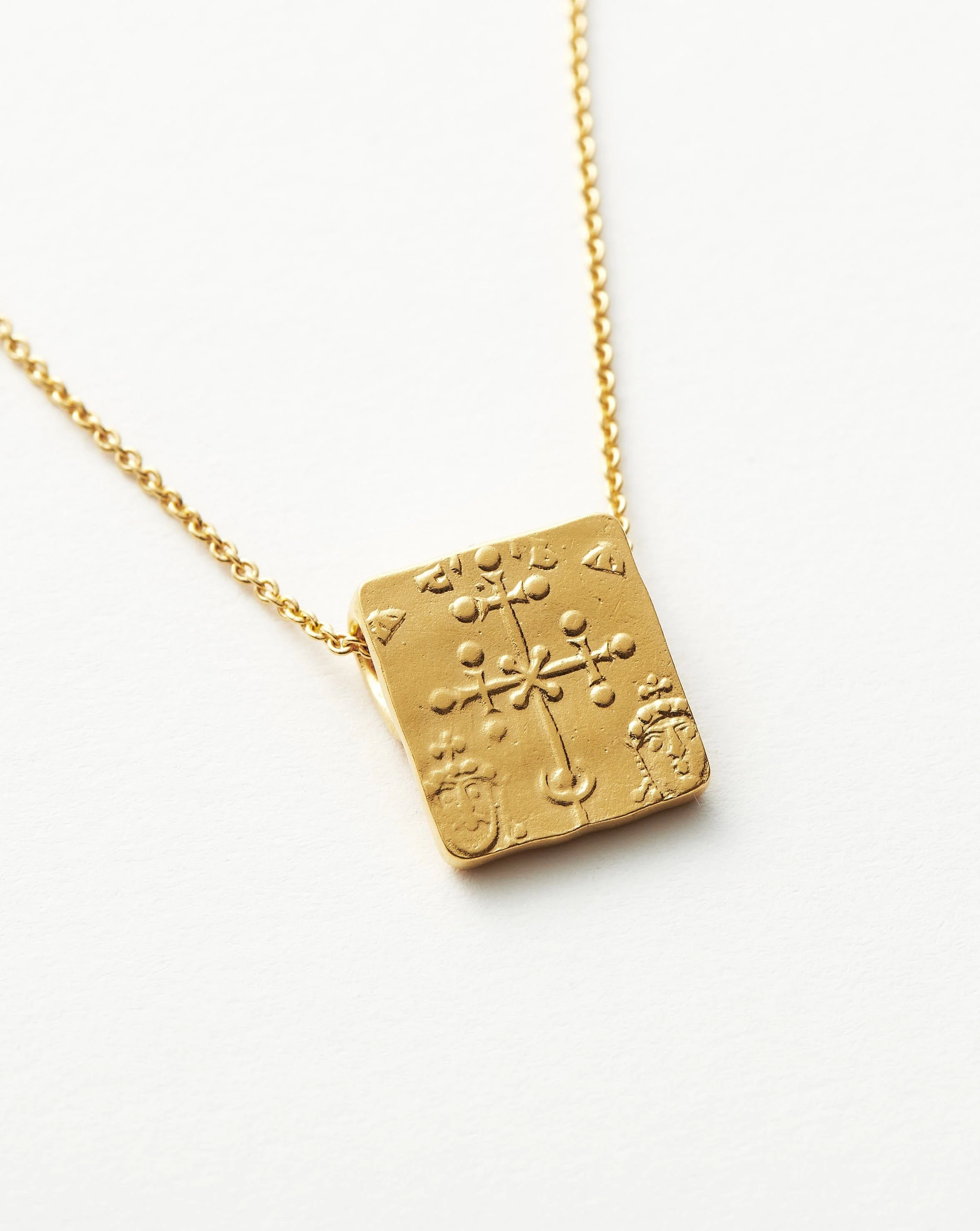 Lucy Williams Byzantine Square Coin Pendant Necklace | 18k Gold Vermeil - Image 4