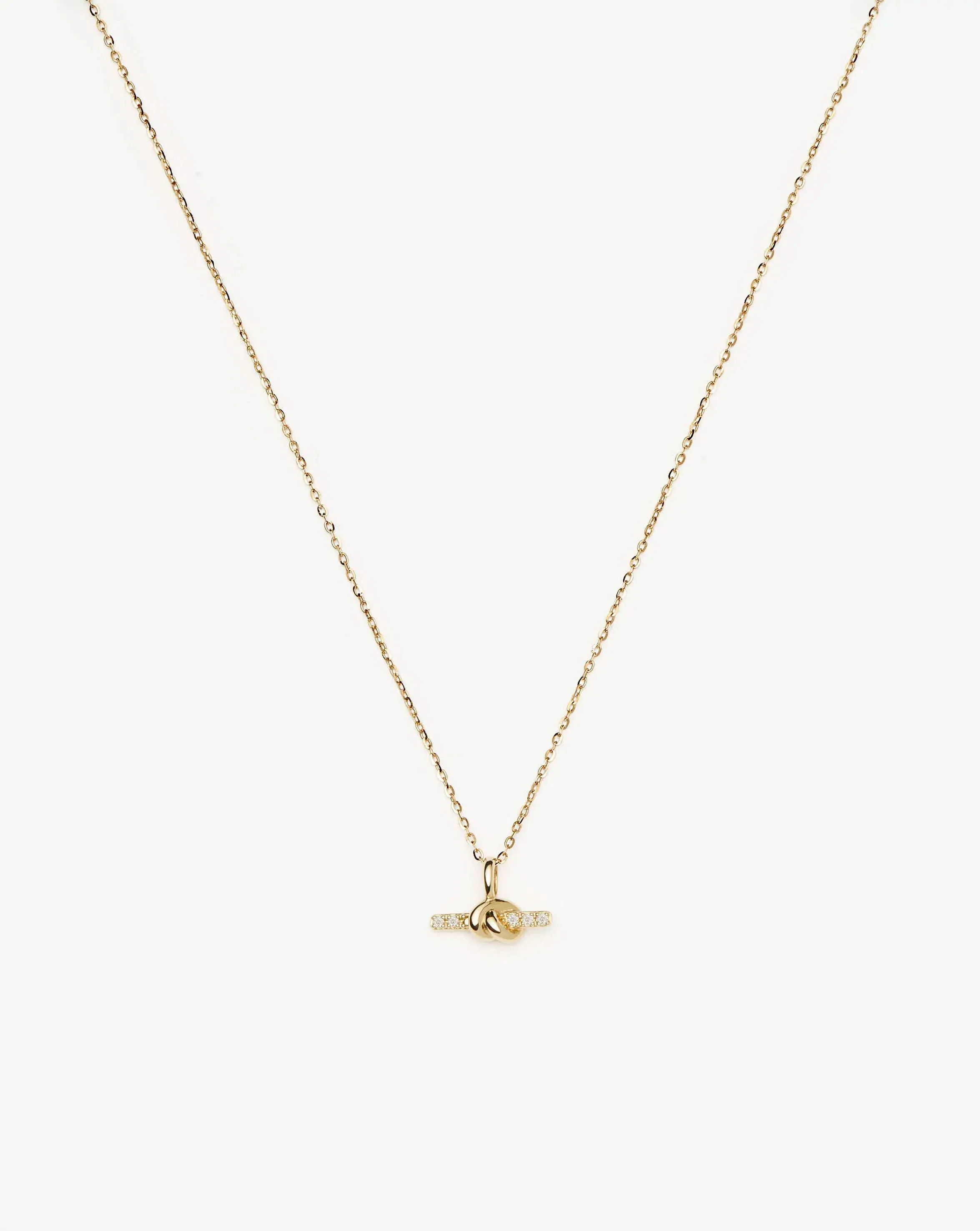Lucy Williams Solid Gold Diamond T-Bar Pendant Necklace | 14k Solid Gold/Lab Grown Diamonds - Image 3
