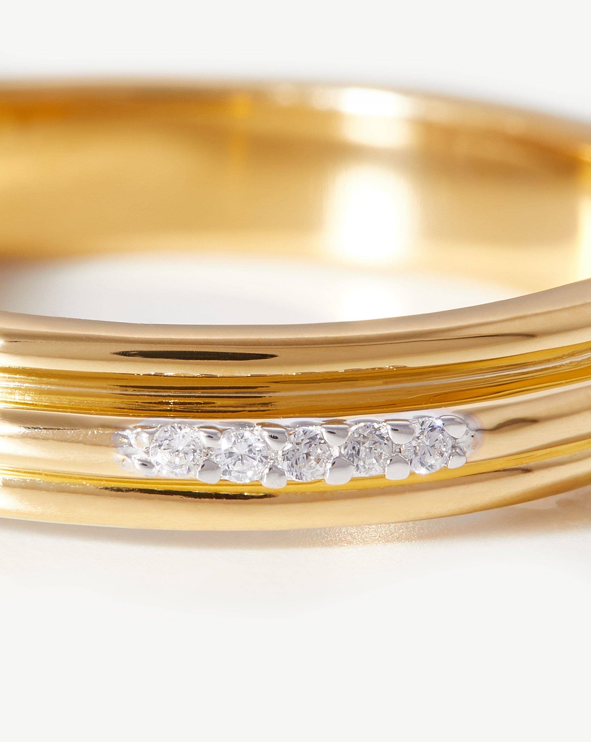 Lucy Williams Pave Ridge Ring | 18k Gold Vermeil/Cubic Zirconia - Image 4