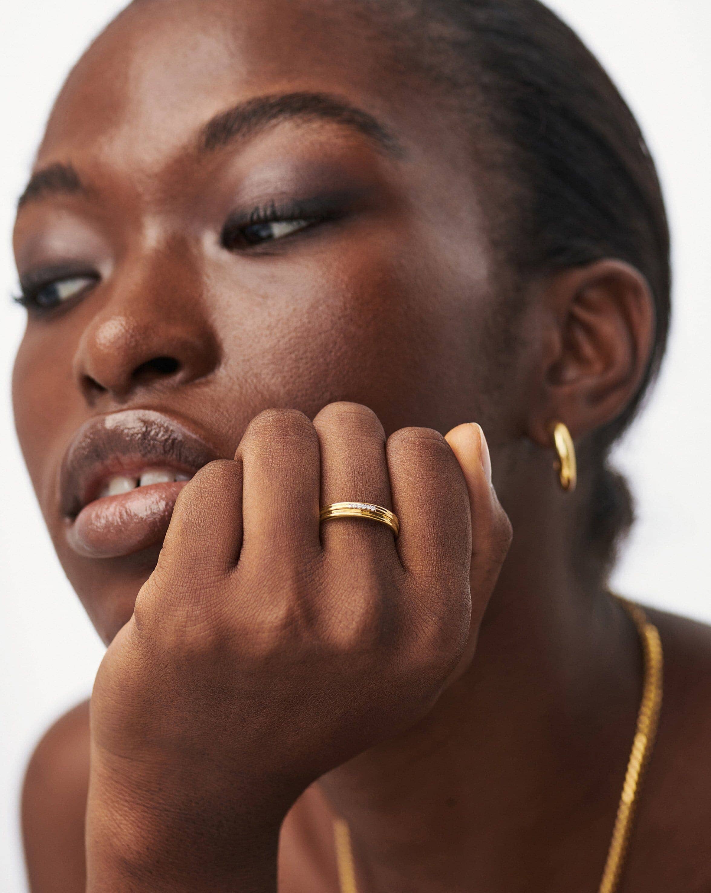 Lucy Williams Pave Ridge Ring | 18k Gold Vermeil/Cubic Zirconia - Image 6