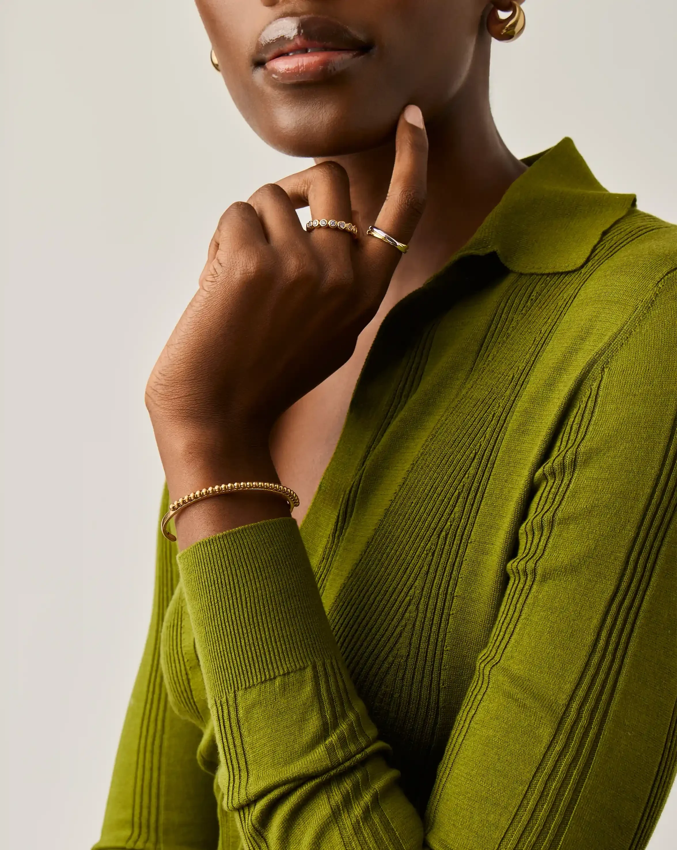 Lucy Williams Beaded Cuff | 18k Gold Plated - Image 3