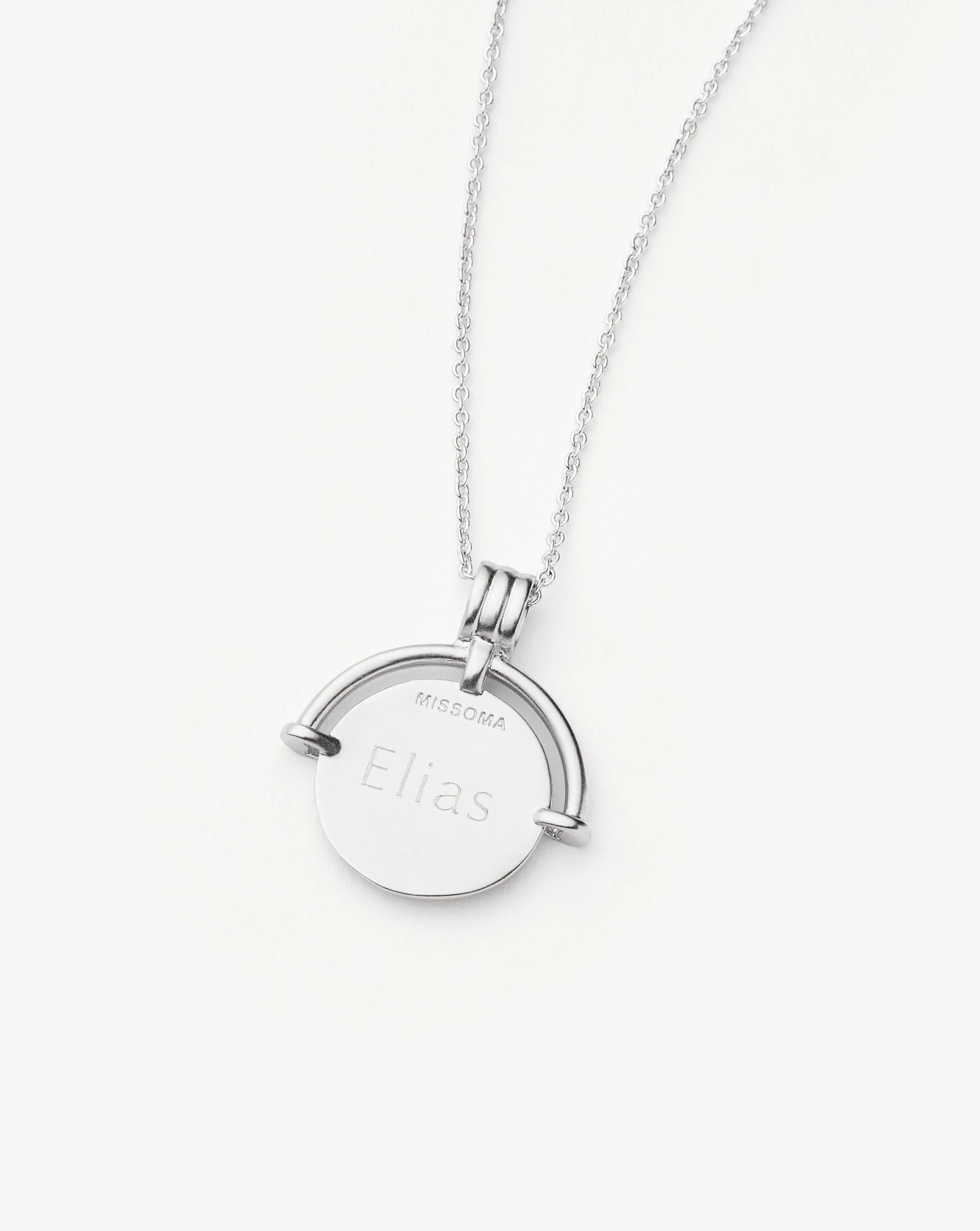 Lucy Williams Long Engravable Roman Arc Coin Necklace - Image 5