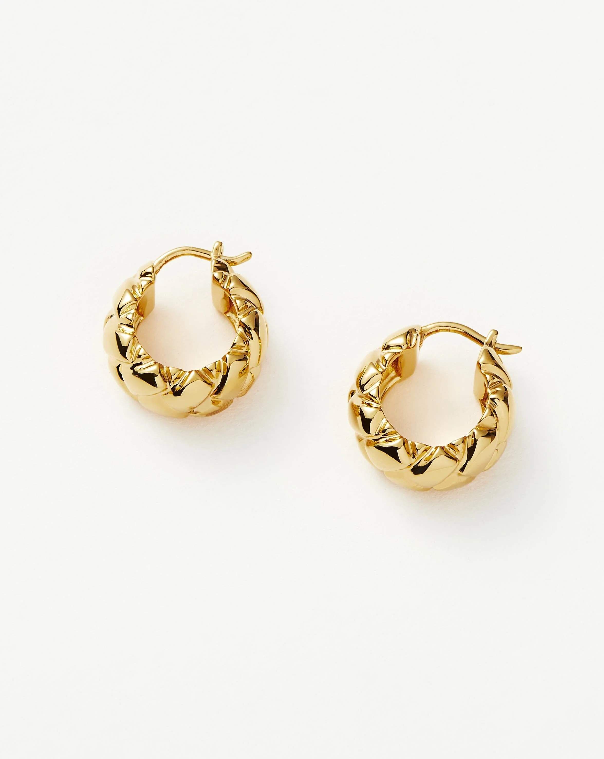 Lucy Williams Waffle Mini Hoop Earrings | 18k Gold Vermeil - Image 3