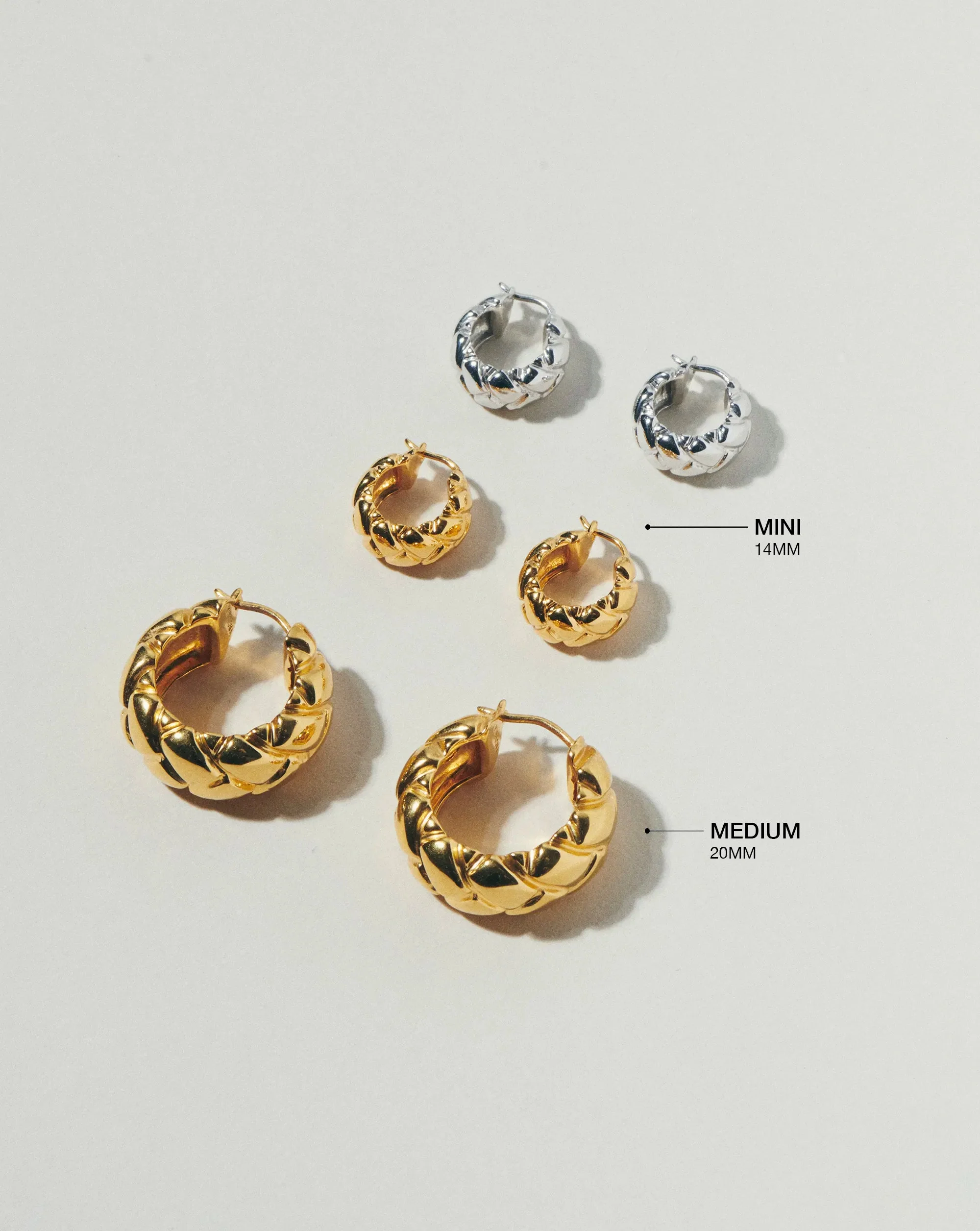 Lucy Williams Waffle Mini Hoop Earrings | 18k Gold Vermeil - Image 4