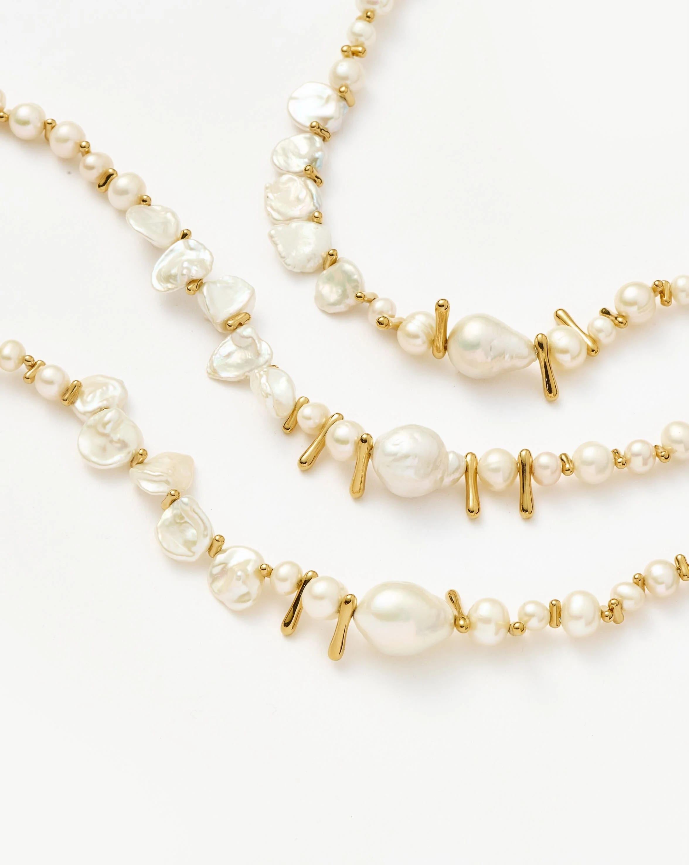 Mixed Pearl Statement Beaded Necklace | 18k Gold Plated/Pearl - Image 5
