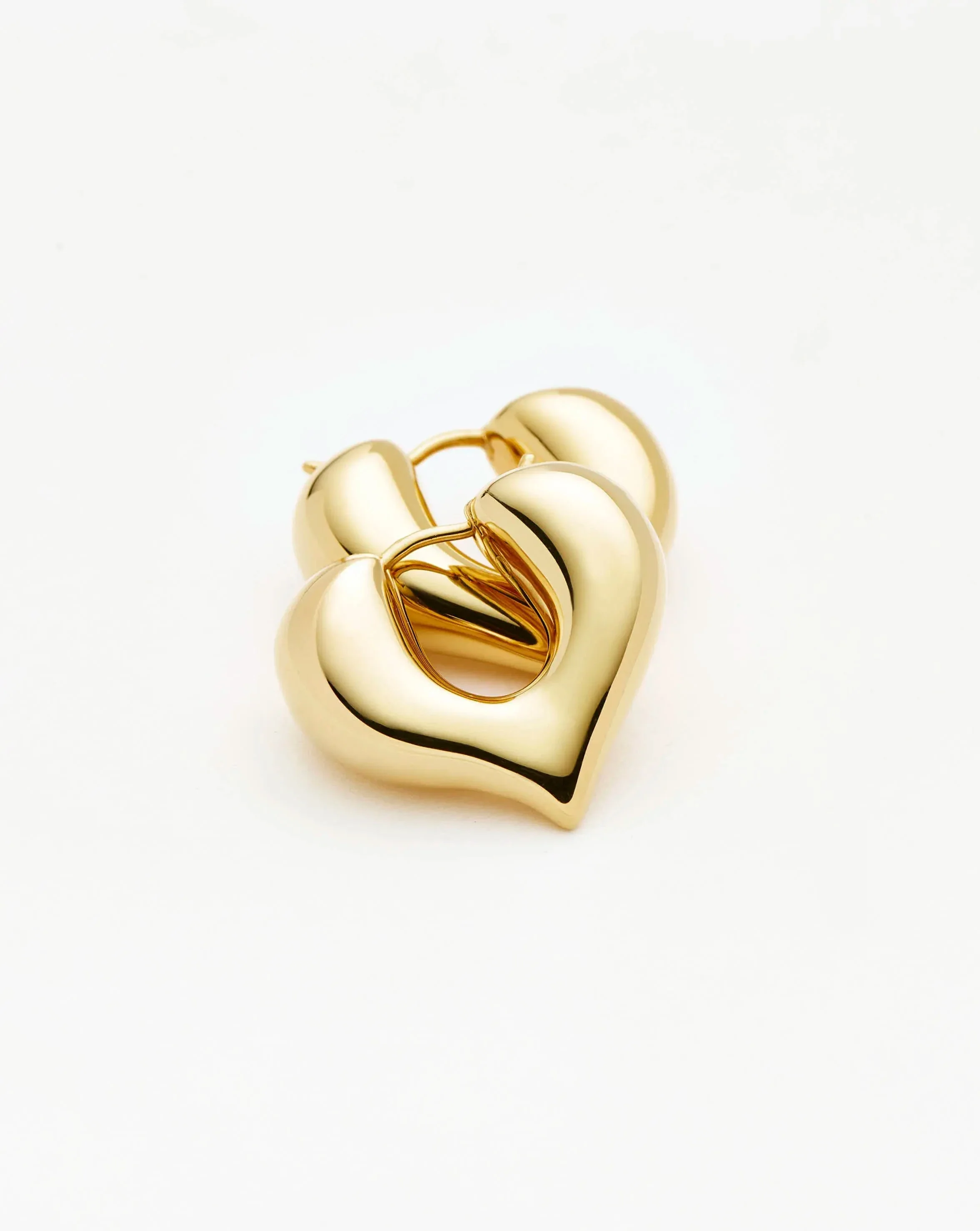 Molten Heart Medium Hoop Earrings | 18k Gold Plated - Image 5