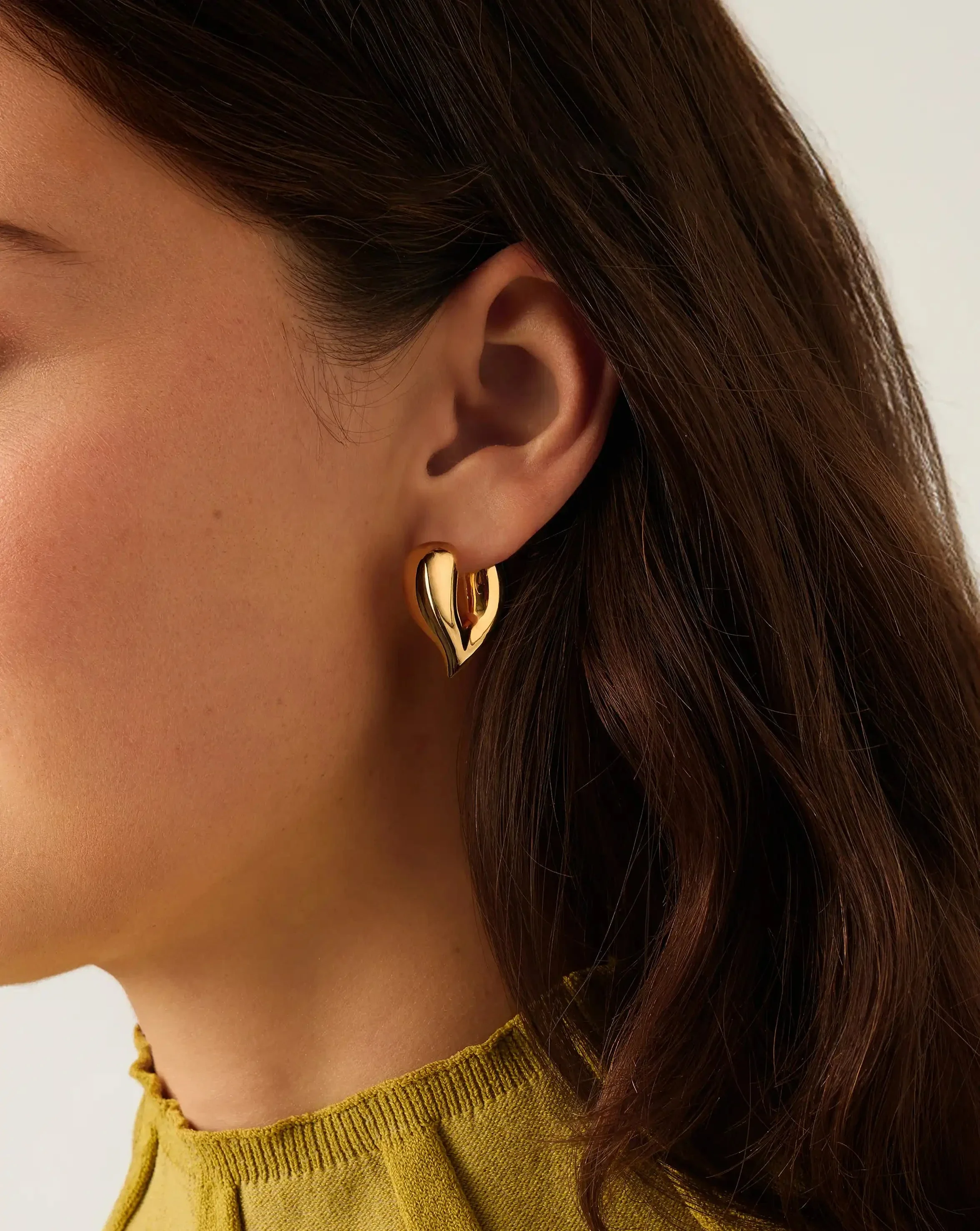 Molten Heart Medium Hoop Earrings | 18k Gold Plated - Image 6
